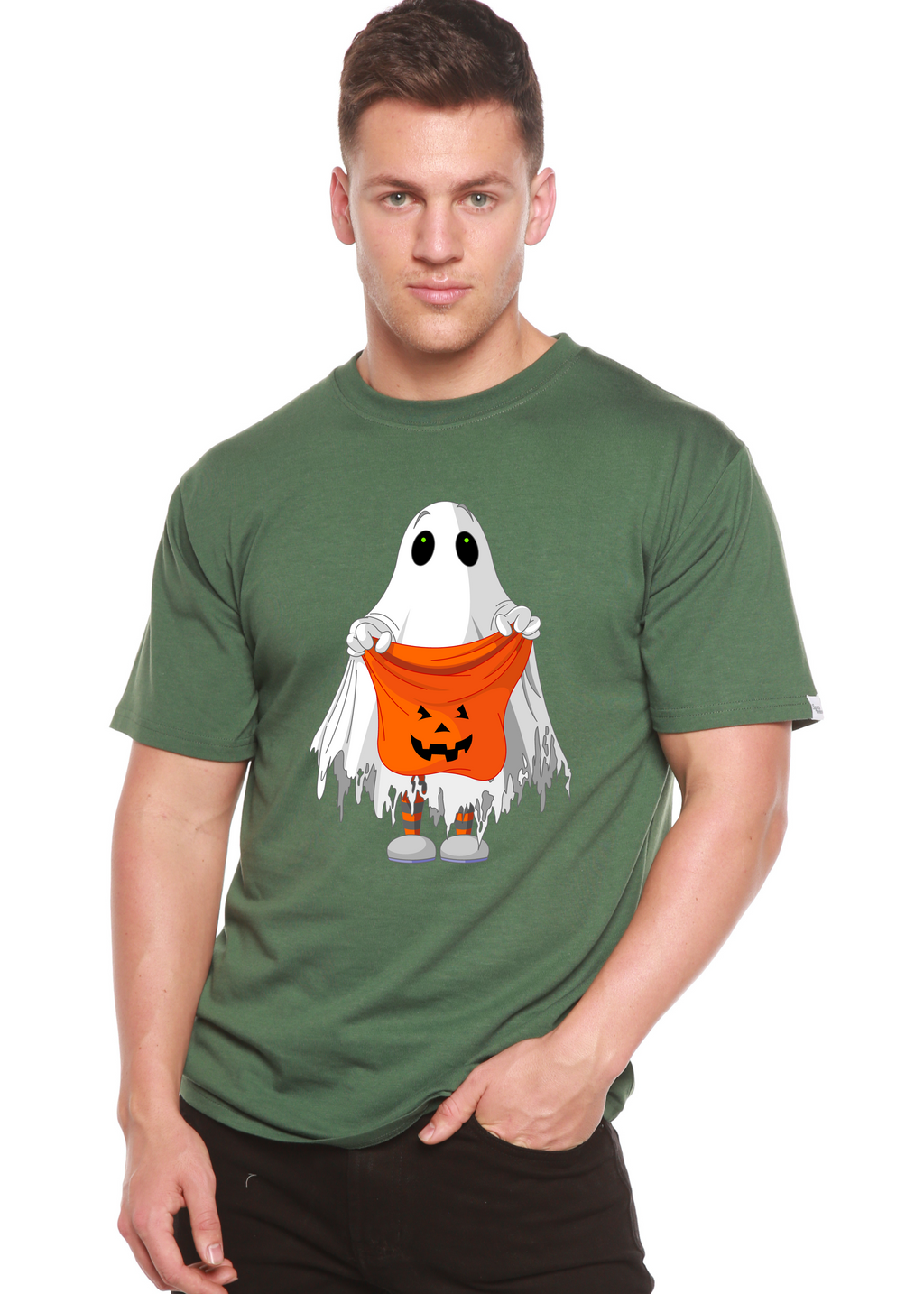 Boo Halloween Men's Bamboo Viscose/Organic Cotton Short Sleeve Graphic T-Shirt - The7Letter