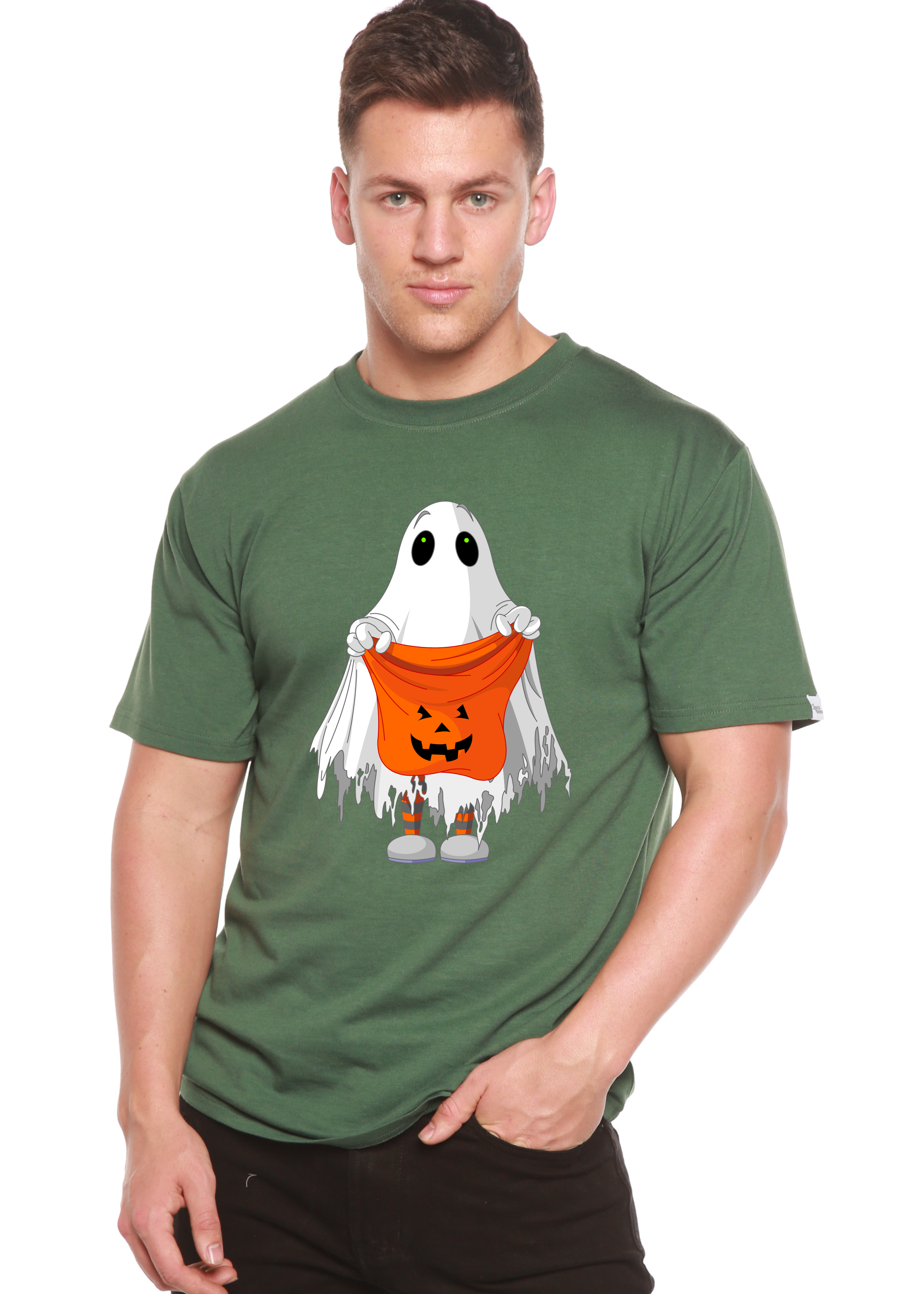 Boo Halloween Men's Bamboo Viscose/Organic Cotton Short Sleeve Graphic T-Shirt - The7Letter