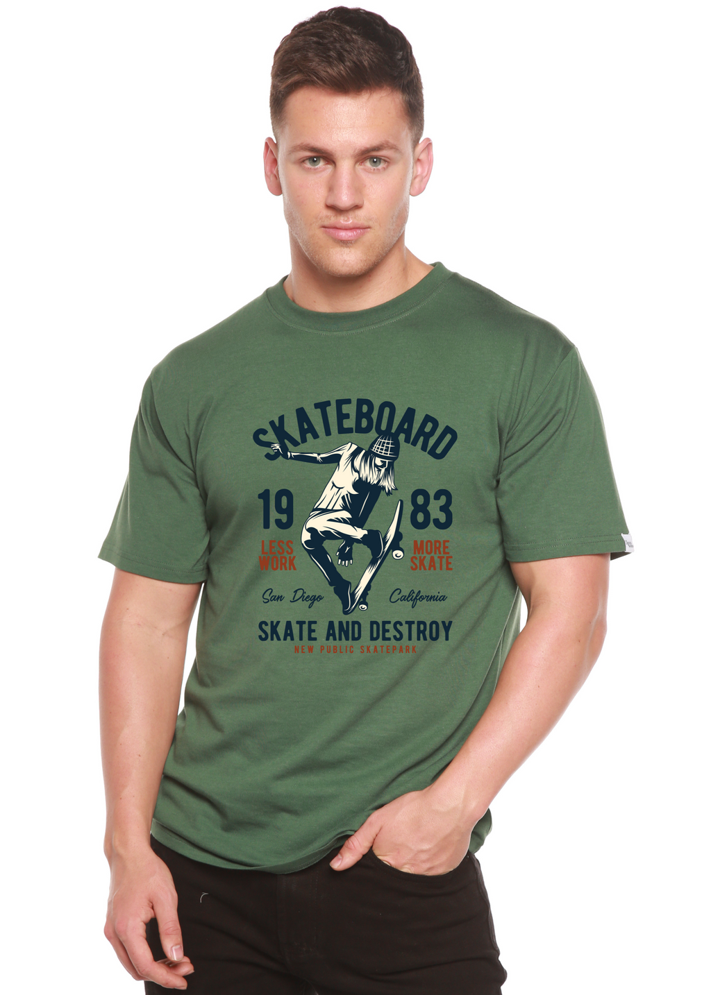 Skateboard 1983 Men's Bamboo Viscose/Organic Cotton Short Sleeve Graphic T-Shirt - The7Letter