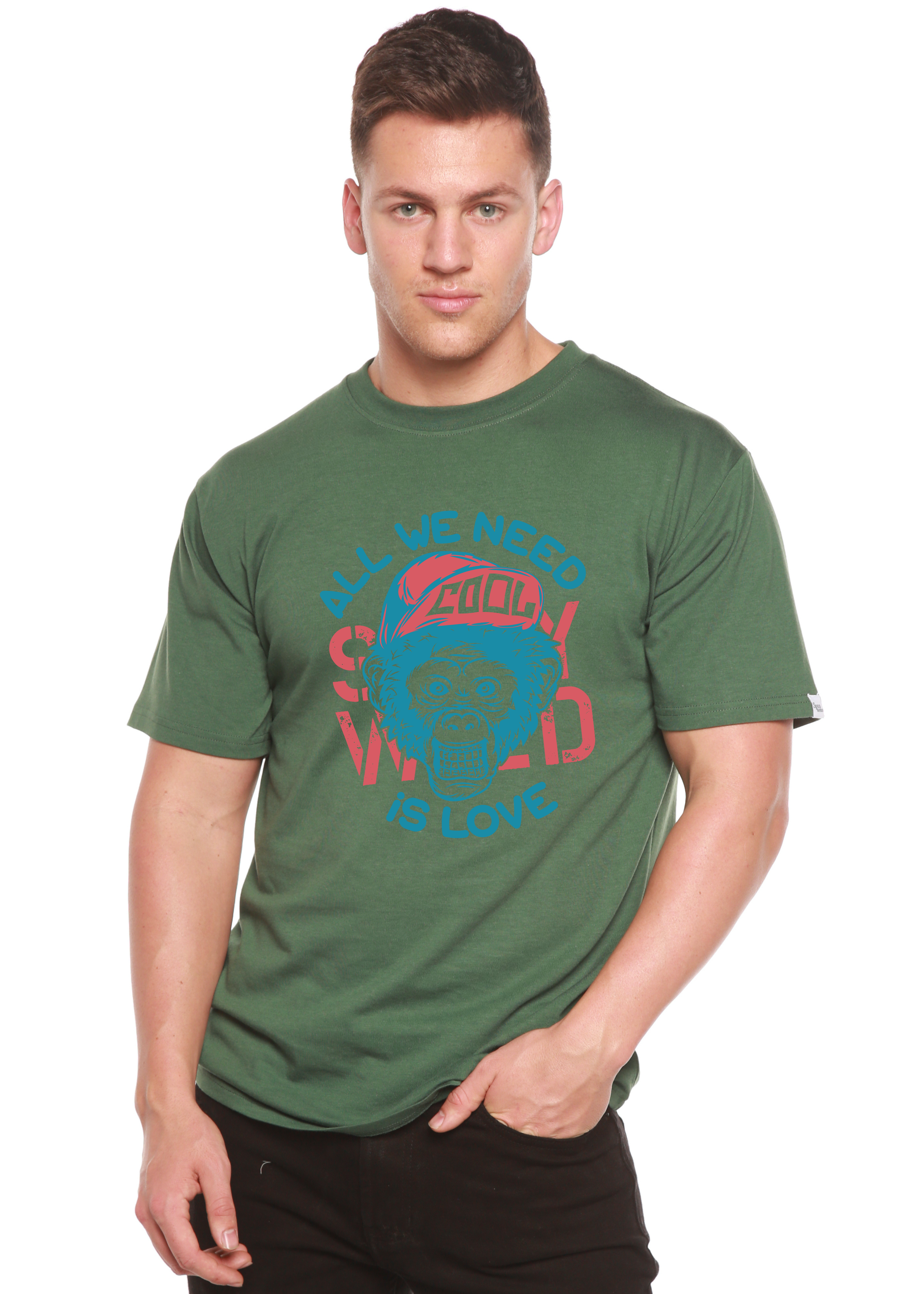 All We Need is Love Men's Bamboo Viscose/Organic Cotton Short Sleeve Graphic T-Shirt - The7Letter