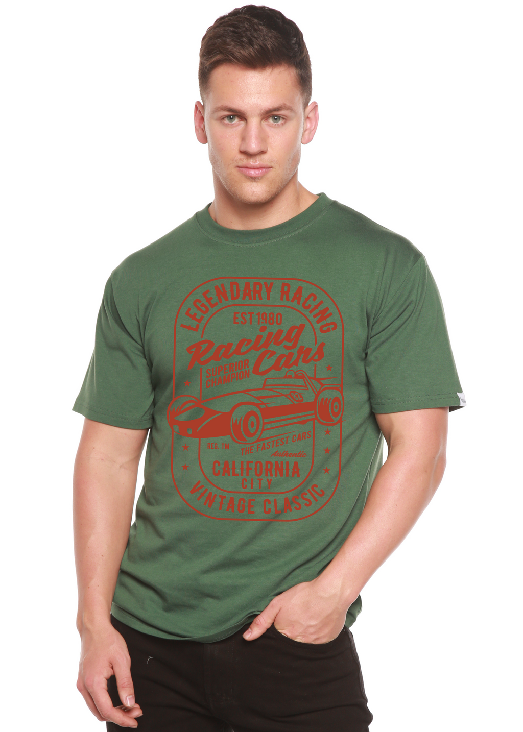 Legendary Racing Cars Men's Bamboo Viscose/Organic Cotton Short Sleeve Graphic T-Shirt - The7Letter