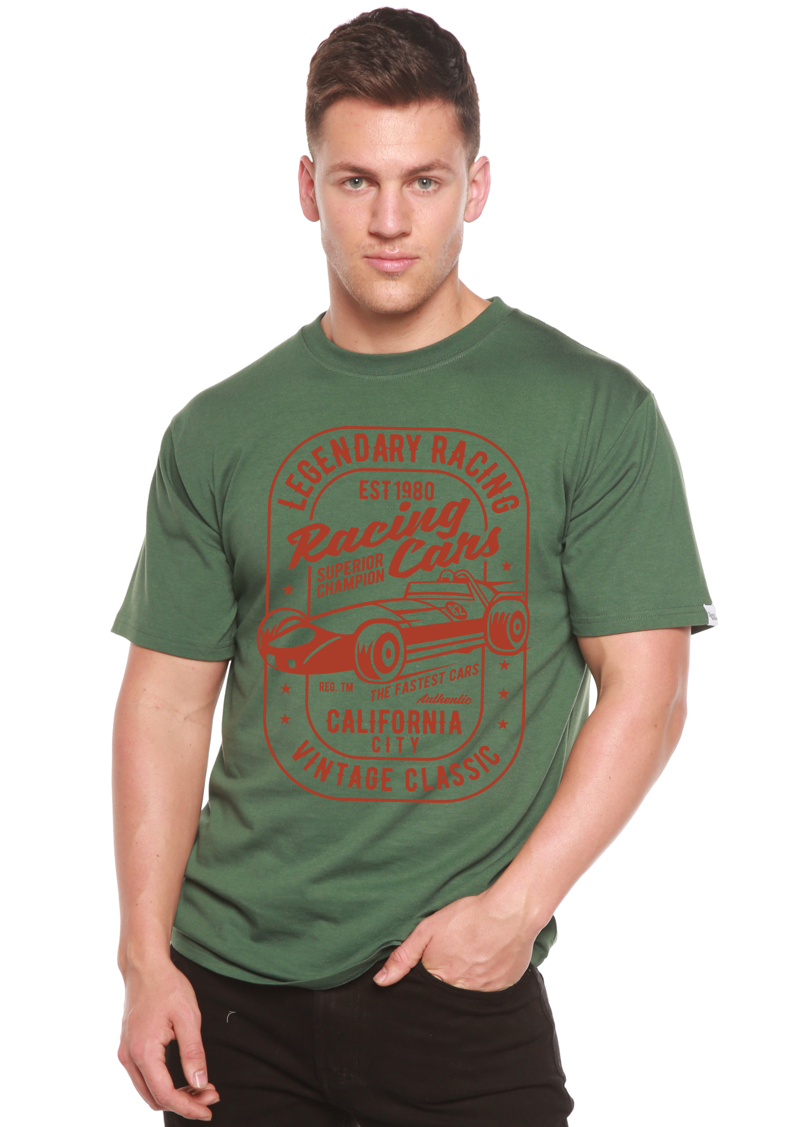 Legendary Racing Cars Men's Bamboo Viscose/Organic Cotton Short Sleeve Graphic T-Shirt - The7Letter
