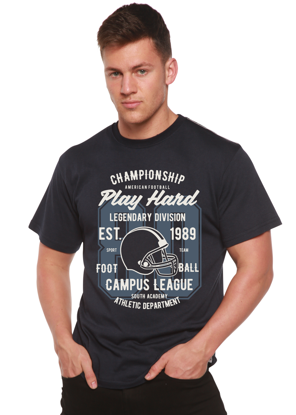 Play Hard Spun Bamboo® Men's Bamboo Viscose/Organic Cotton Short Sleeve Graphic T-Shirt - The7Letter