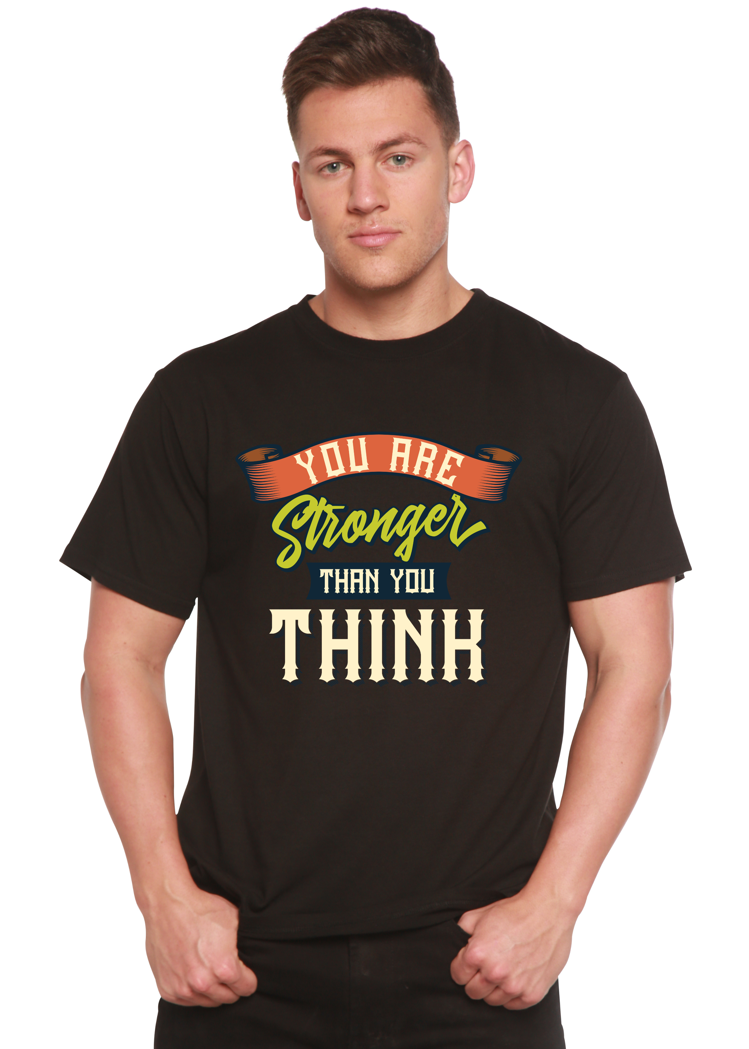 You Are Stronger Than You Think Men's Bamboo Viscose/Organic Cotton Short Sleeve Graphic T-Shirt - The7Letter
