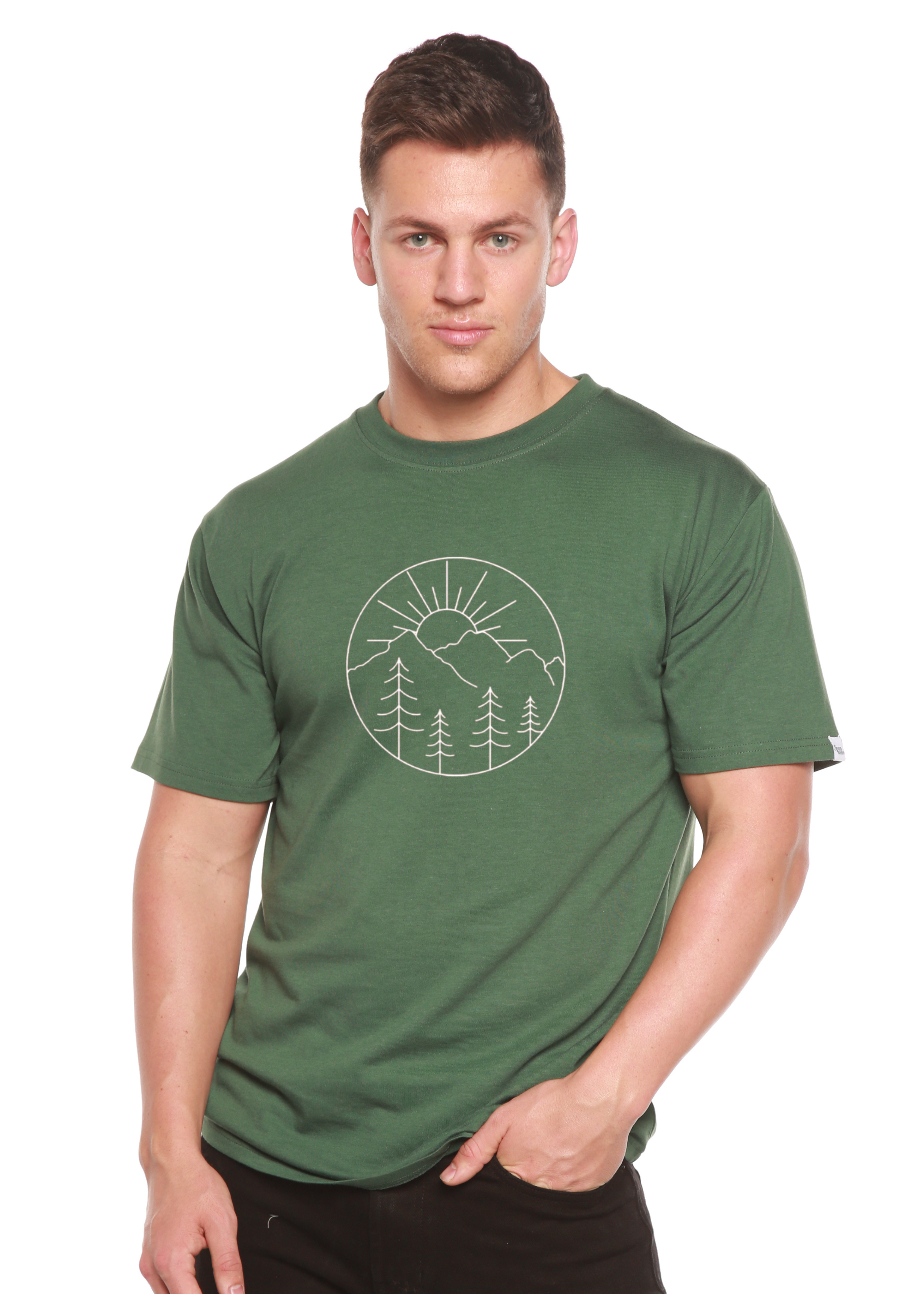 Nature Lover Hike Men's Bamboo Viscose/Organic Cotton Short Sleeve Graphic T-Shirt - The7Letter
