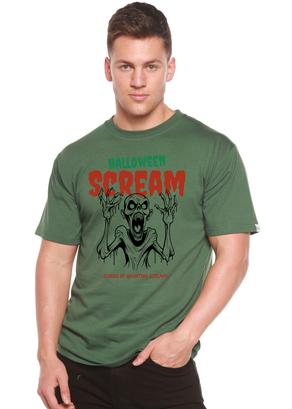 Halloween Scream Men's Bamboo Viscose/Organic Cotton Short Sleeve Graphic T-Shirt - The7Letter