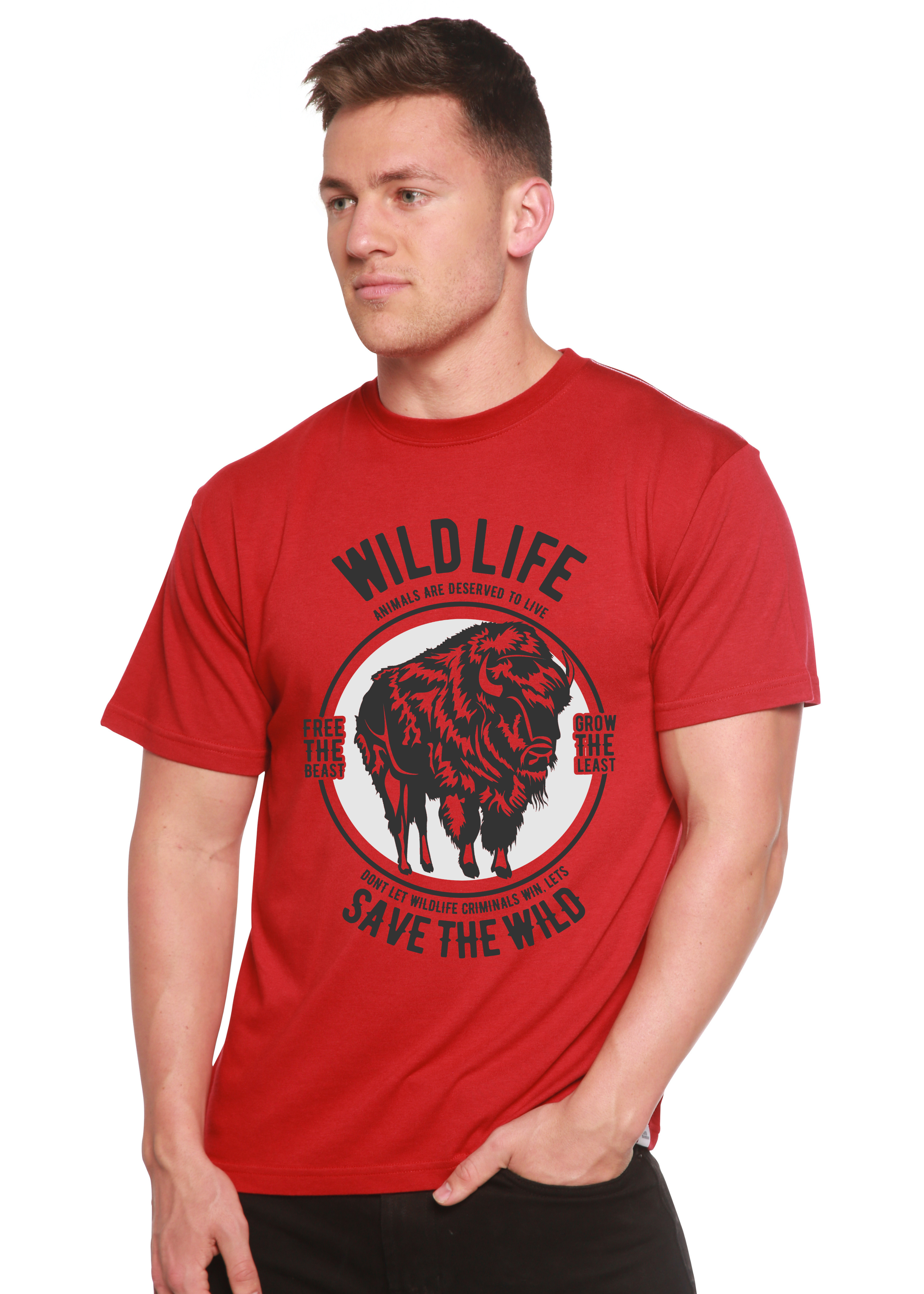 Wild Life Spun Bamboo® Men's Bamboo Viscose/Organic Cotton Short Sleeve Graphic T-Shirt - The7Letter