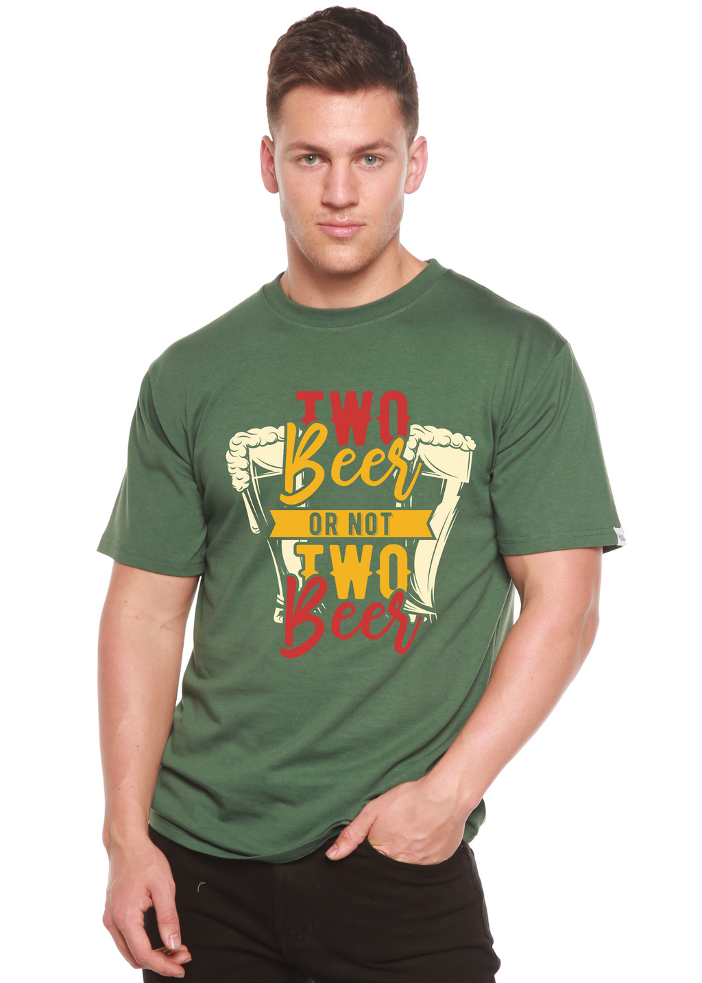 Two Beer Men's Bamboo Viscose/Organic Cotton Short Sleeve Graphic T-Shirt - The7Letter