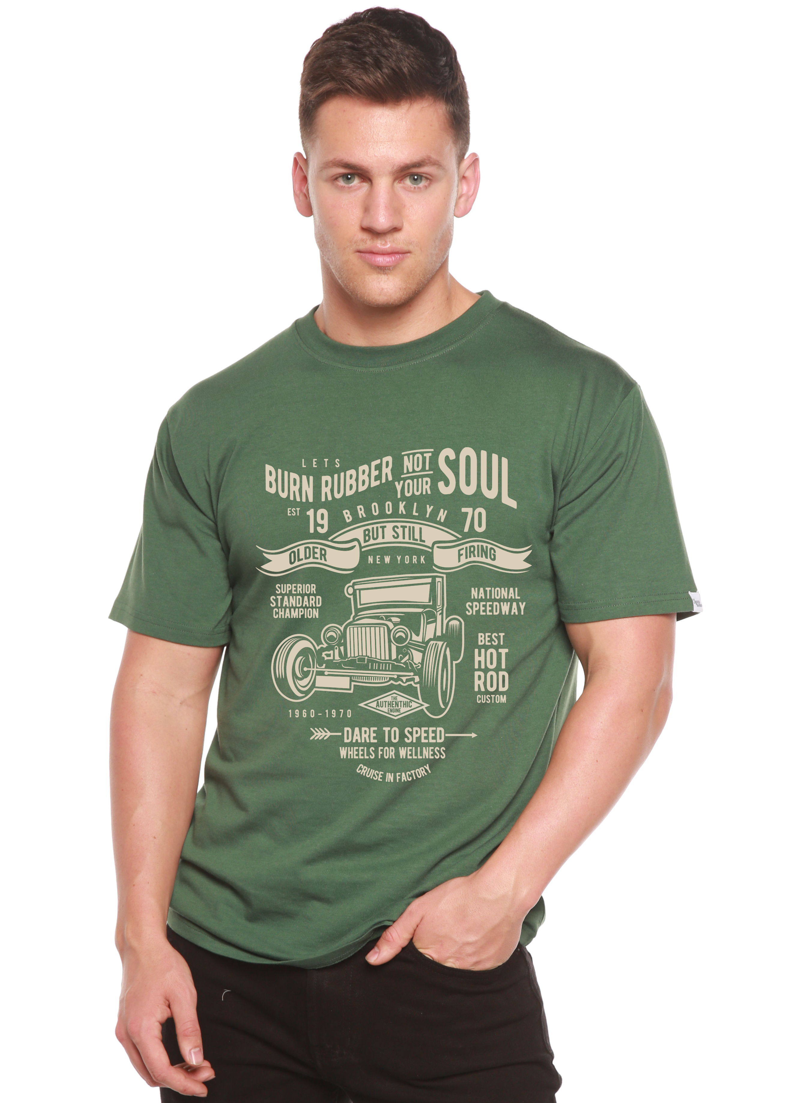 Burn Rubber Men's Bamboo Viscose/Organic Cotton Short Sleeve Graphic T-Shirt - The7Letter