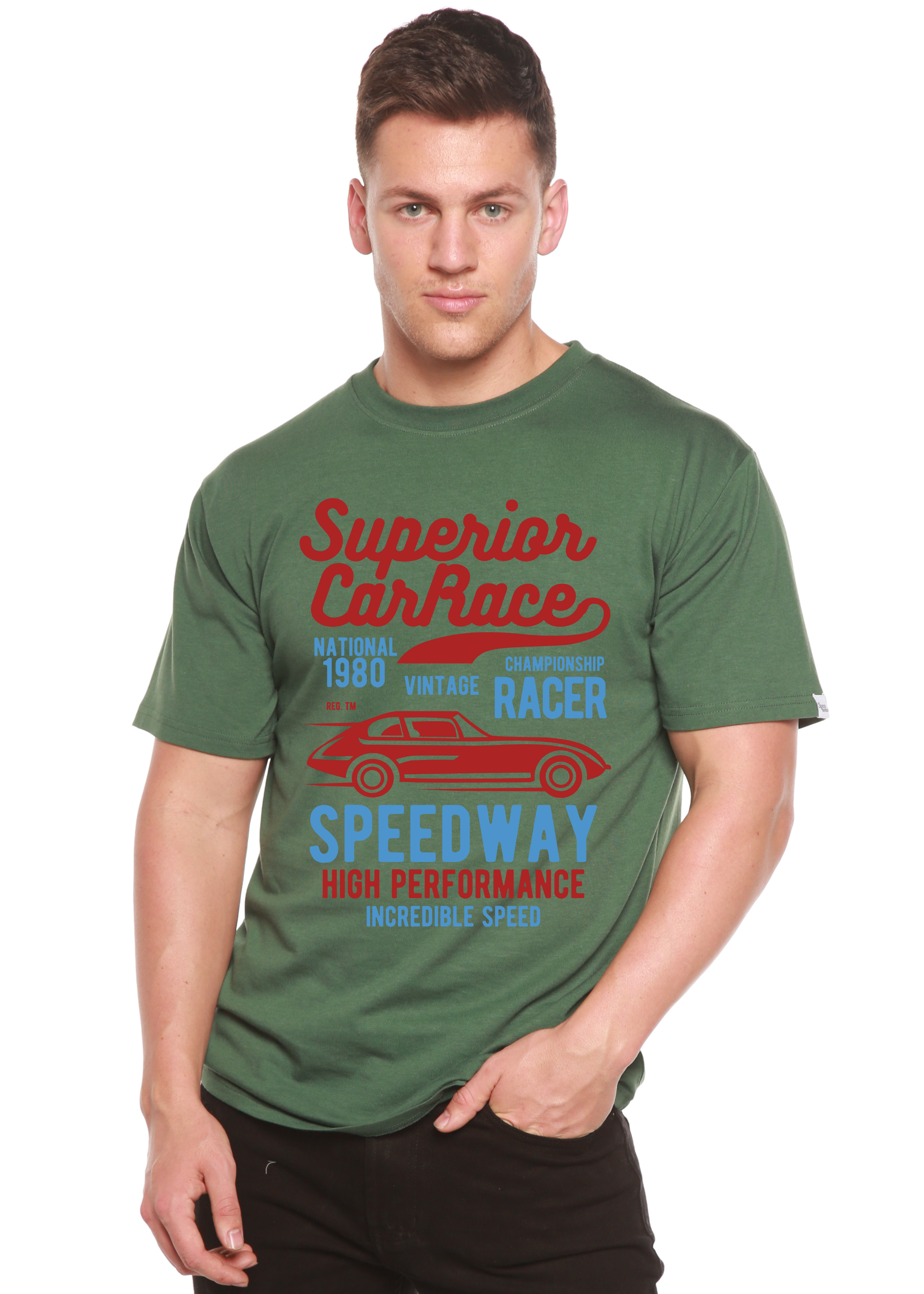 Superior Car Spun Bamboo® Men's Bamboo Viscose/Organic Cotton Short Sleeve Graphic T-Shirt - The7Letter