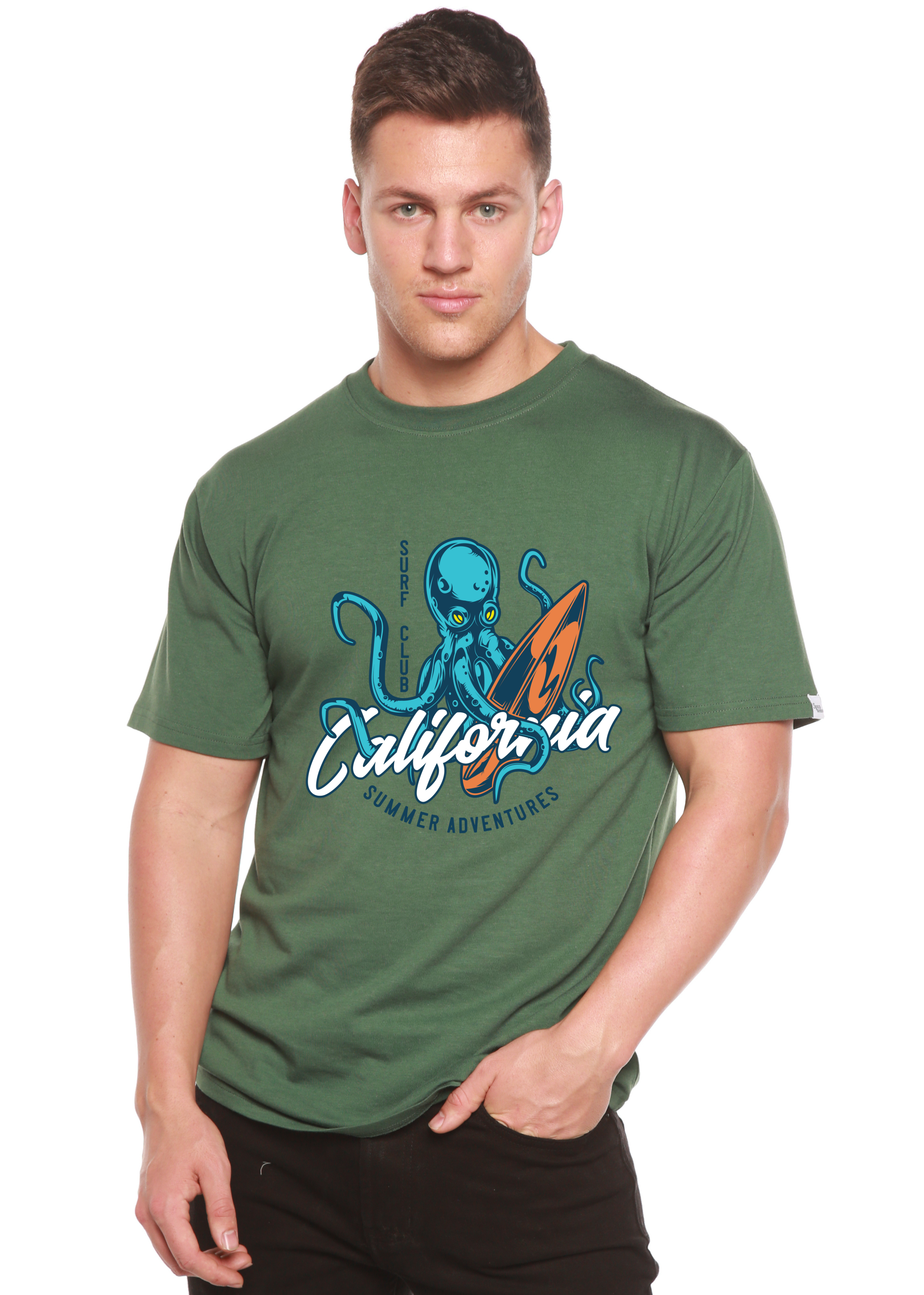California Summer Adventures Men's Bamboo Viscose/Organic Cotton Short Sleeve Graphic T-Shirt - The7Letter