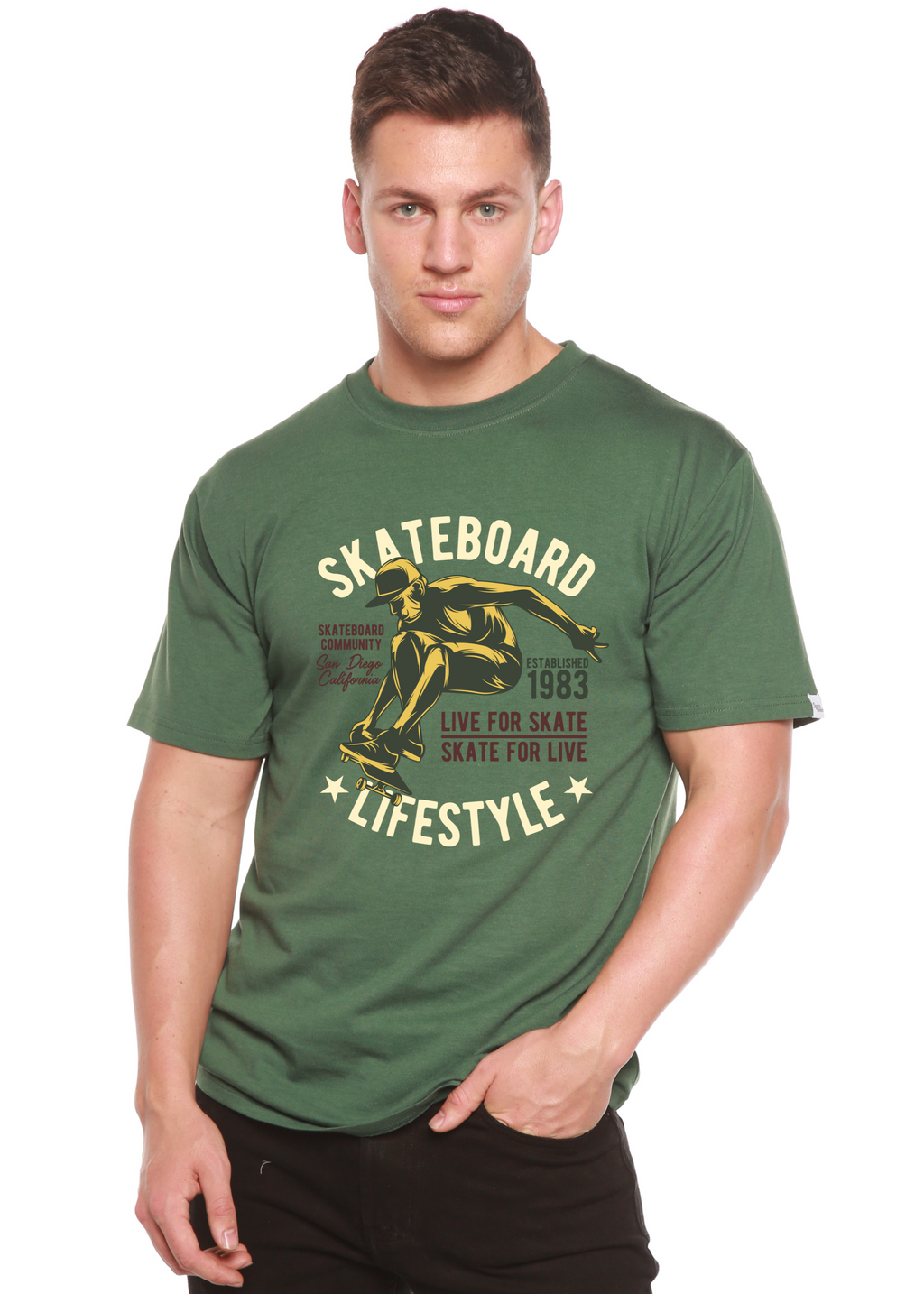 Skateboard Lifestyle Men's Bamboo Viscose/Organic Cotton Short Sleeve Graphic T-Shirt - The7Letter