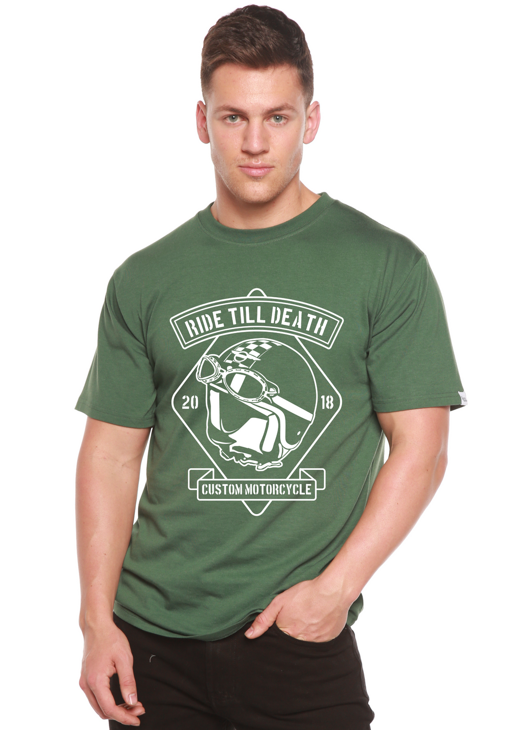 Ride Till Death Spun Bamboo® Men's Bamboo Viscose/Organic Cotton Short Sleeve Graphic T-Shirt - The7Letter