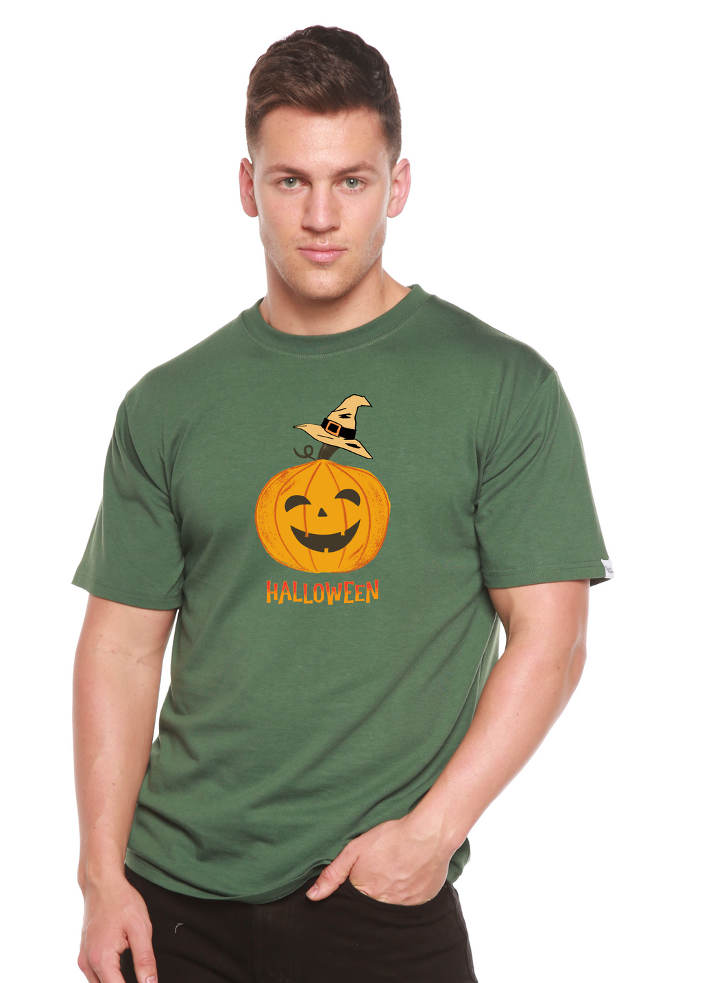 Halloween Pumpkin Unisex Bamboo Viscose/Organic Cotton Short Sleeve Graphic T-Shirt - The7Letter