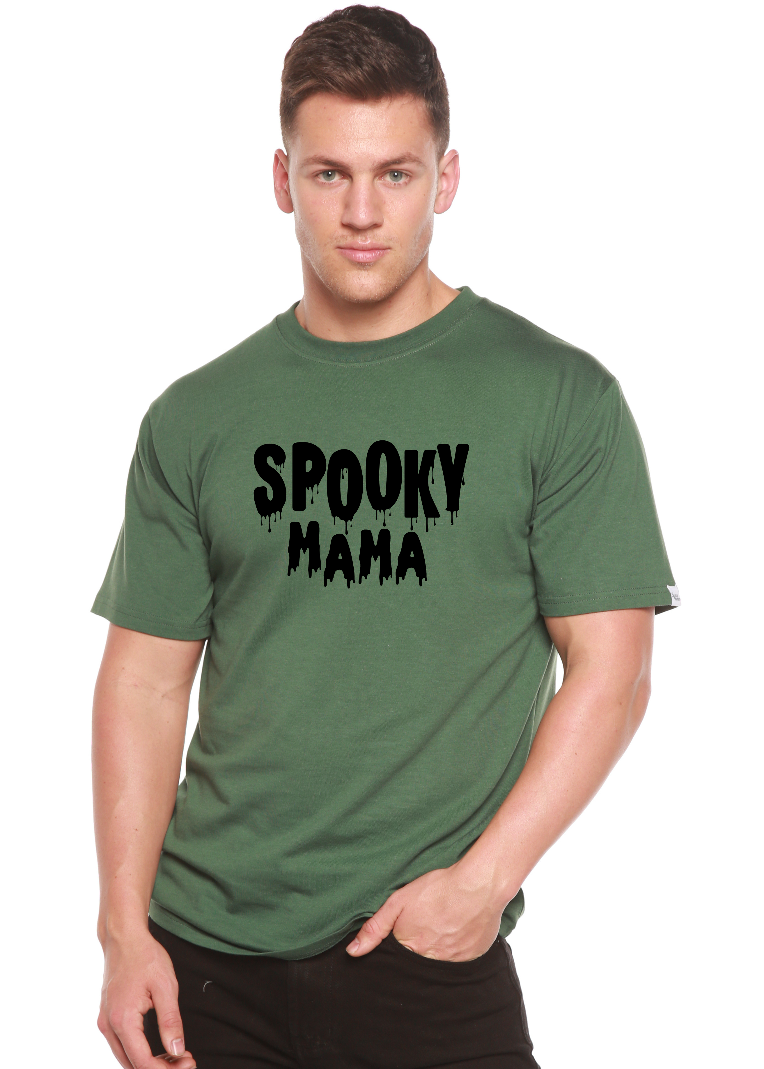 Spooky Mama Halloween Men's Bamboo Viscose/Organic Cotton Short Sleeve Graphic T-Shirt - The7Letter