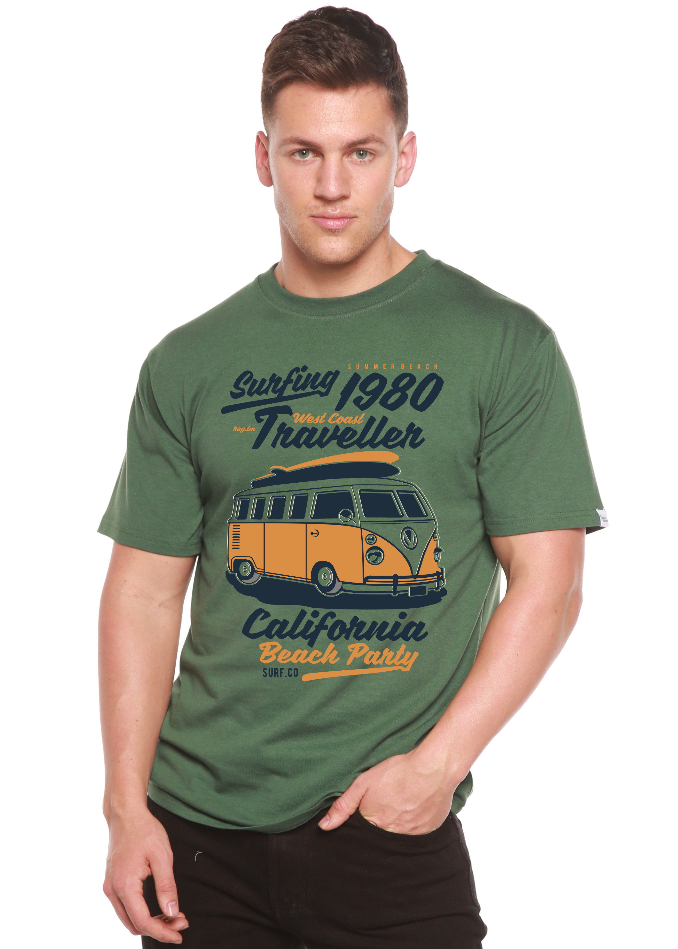 Surfing 1980 Spun Bamboo® Men's Bamboo Viscose/Organic Cotton Short Sleeve Graphic T-Shirt - The7Letter
