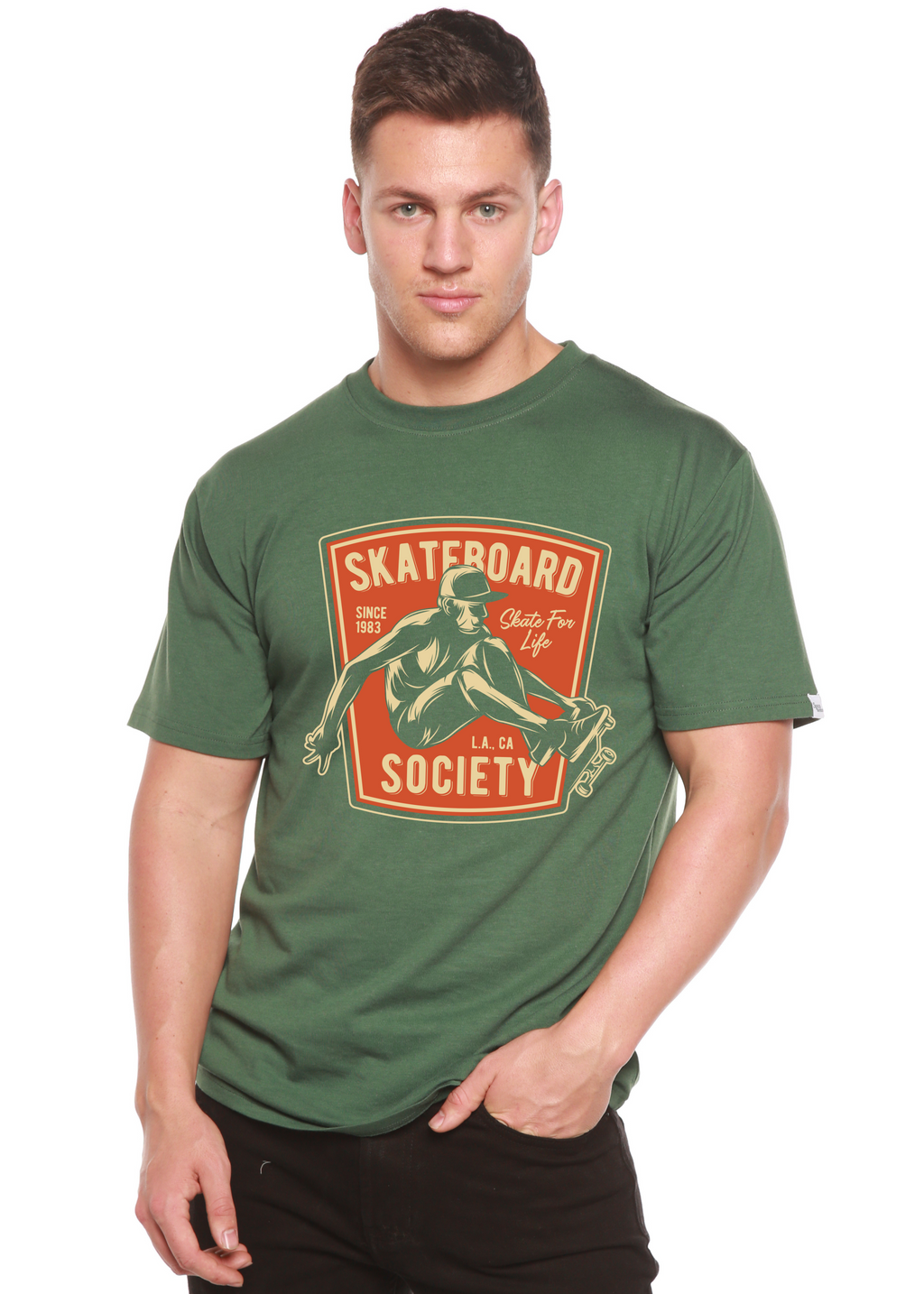 Skateboard Society Men's Bamboo Viscose/Organic Cotton Short Sleeve Graphic T-Shirt - The7Letter