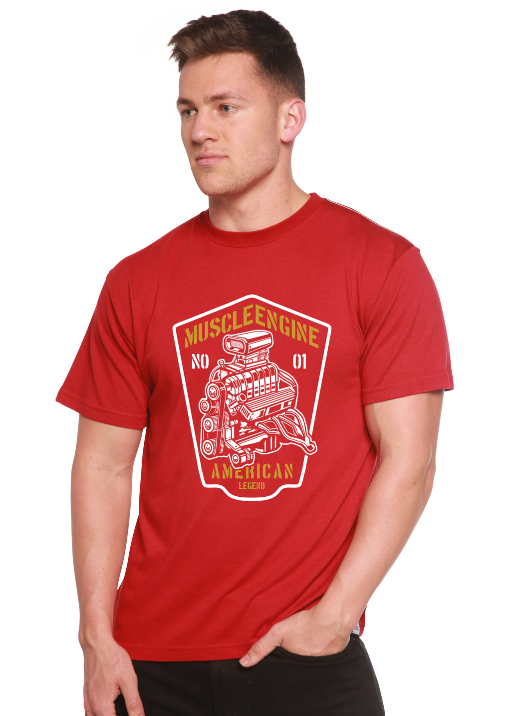 Muscle Engine Spun Bamboo® Men's Bamboo Viscose/Organic Cotton Short Sleeve Graphic T-Shirt - The7Letter