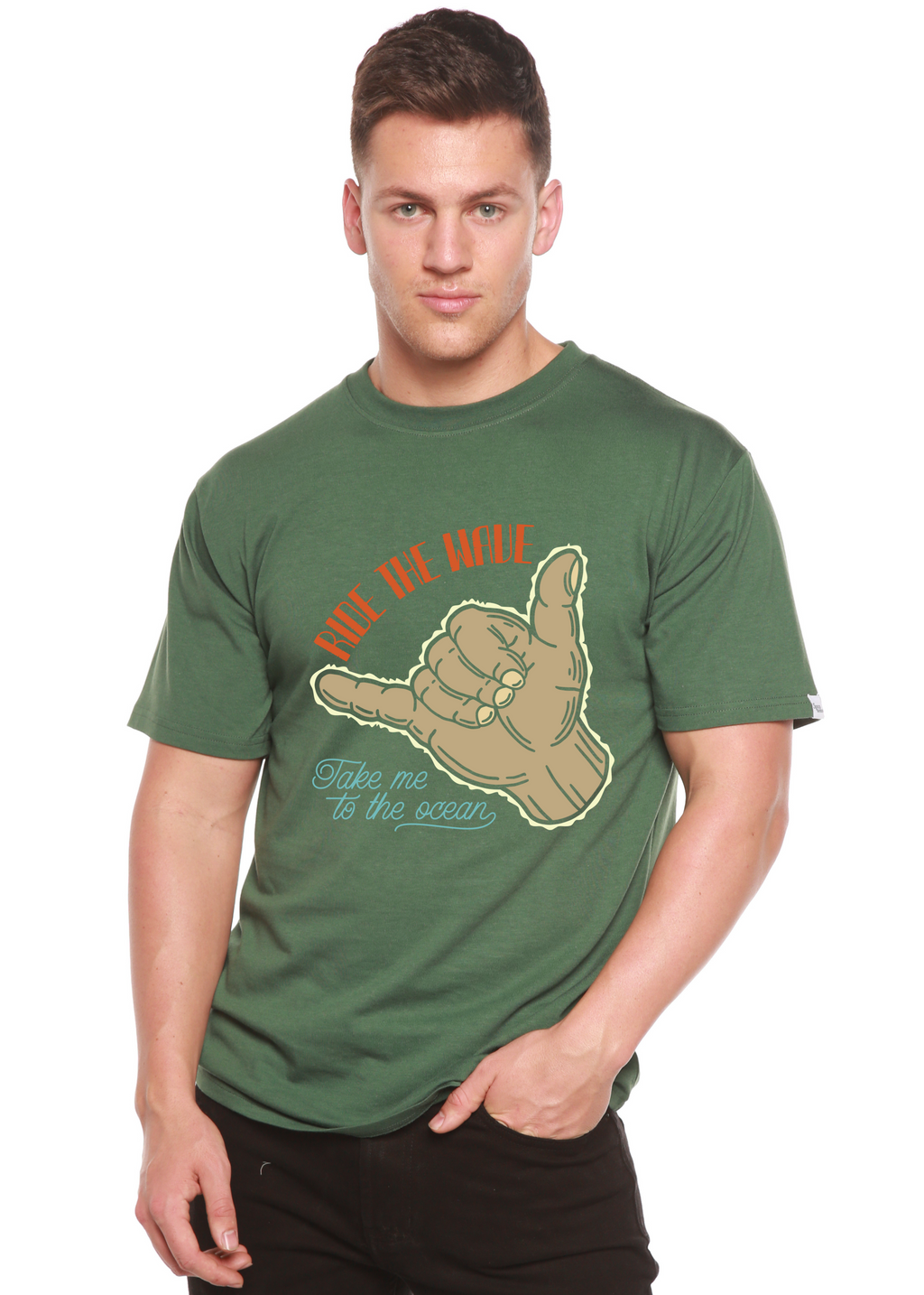 Ride The Wave Men's Bamboo Viscose/Organic Cotton Short Sleeve Graphic T-Shirt - The7Letter