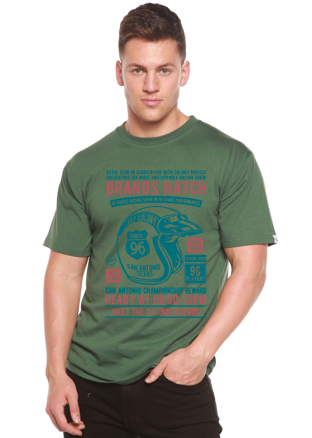Brands Hatch Men's Bamboo Viscose/Organic Cotton Short Sleeve Graphic T-Shirt - The7Letter