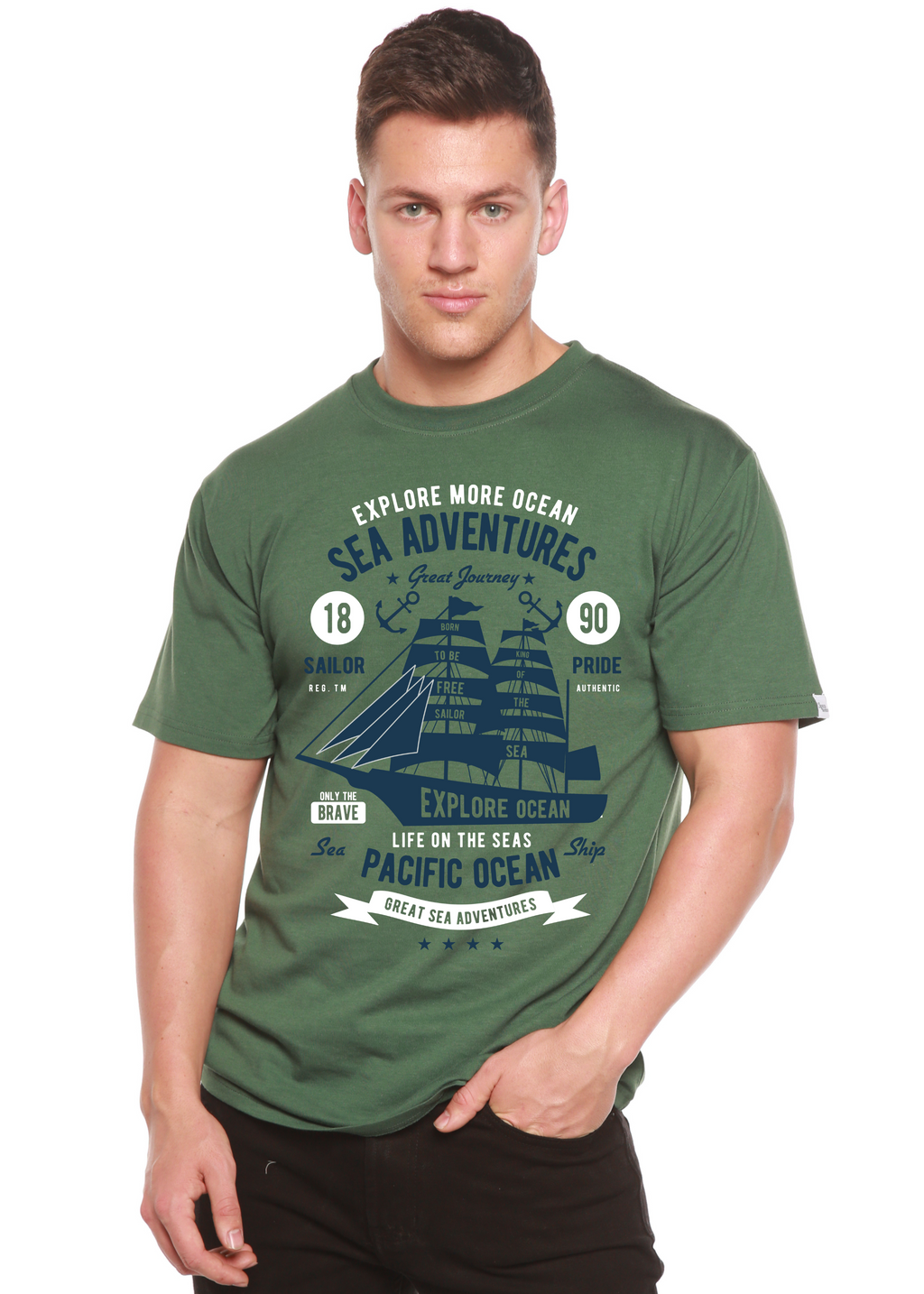 Sea Adventures Spun Bamboo® Men's Bamboo Viscose/Organic Cotton Short Sleeve Graphic T-Shirt - The7Letter