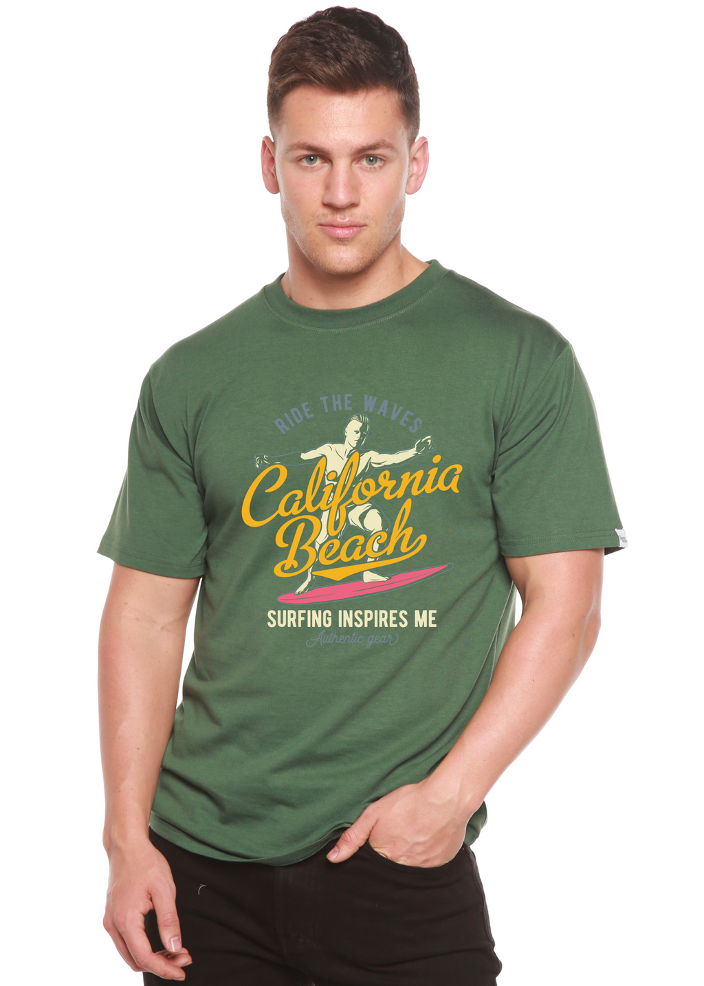 California Beach Men's Bamboo Viscose/Organic Cotton Short Sleeve Graphic T-Shirt - The7Letter