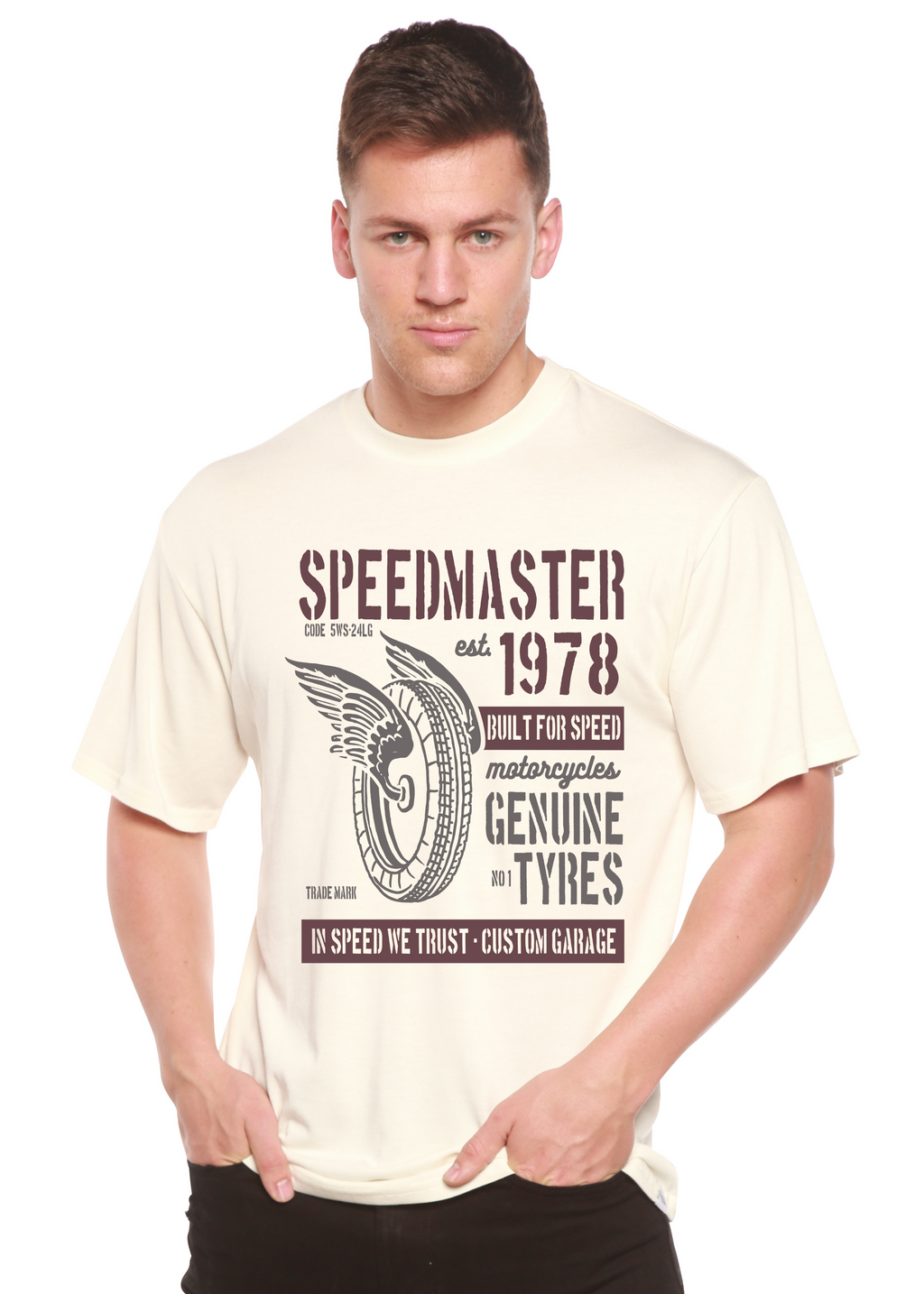 Speed Master Spun Bamboo® Men's Bamboo Viscose/Organic Cotton Short Sleeve Graphic T-Shirt - The7Letter