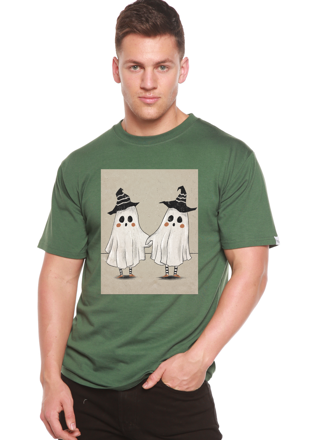 Cute Ghost Men's Bamboo Viscose/Organic Cotton Short Sleeve Graphic T-Shirt - The7Letter