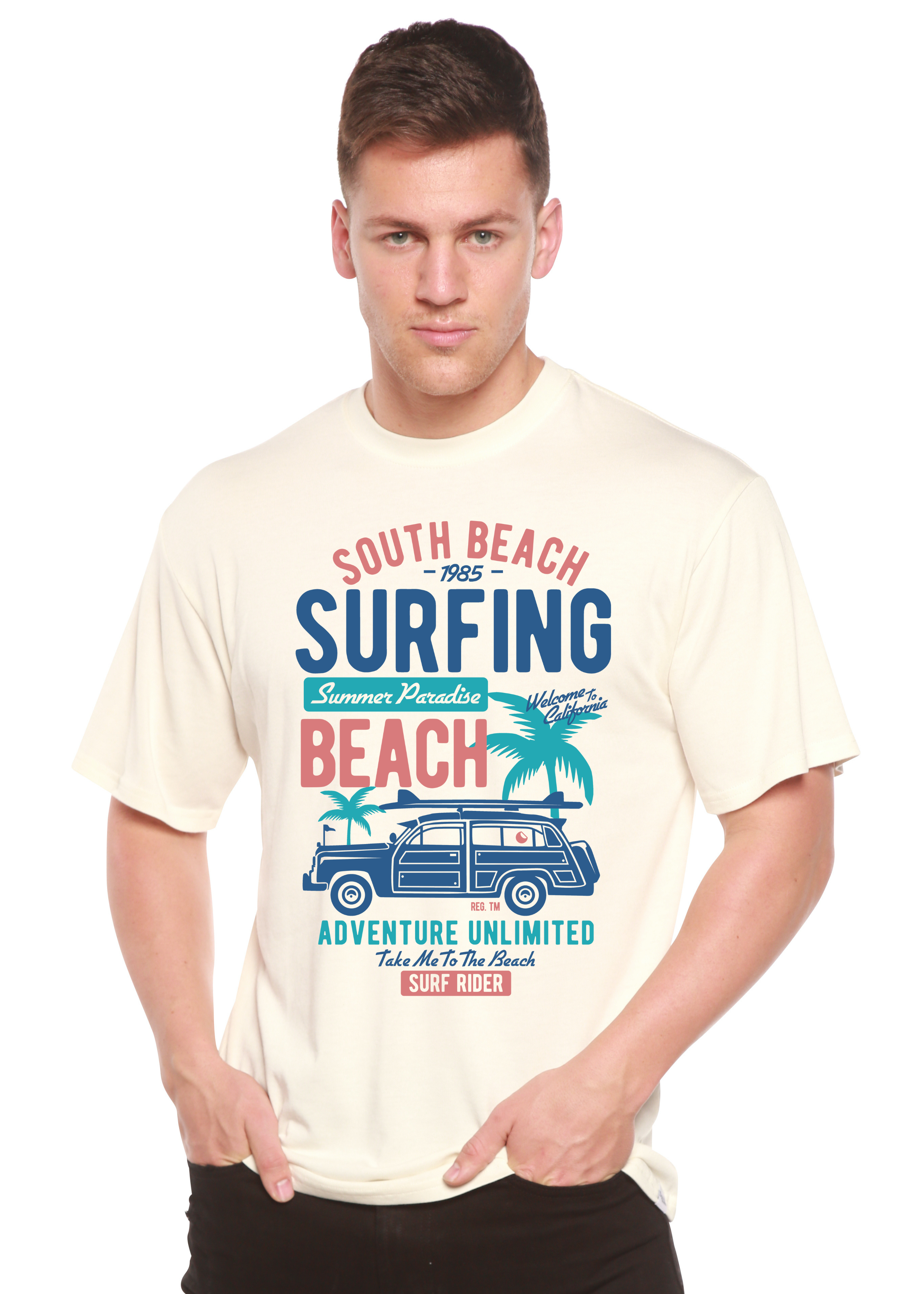 South Beach Spun Bamboo® Men's Bamboo Viscose/Organic Cotton Short Sleeve Graphic T-Shirt - The7Letter