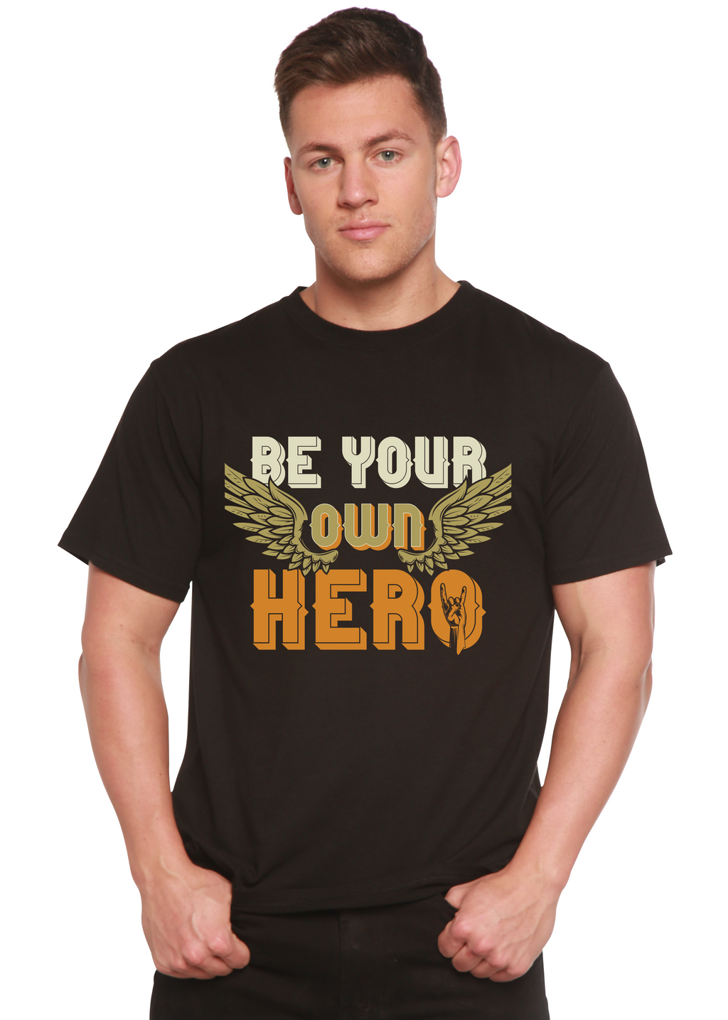 Be Your Own Hero Men's Bamboo Viscose/Organic Cotton Short Sleeve Graphic T-Shirt - The7Letter