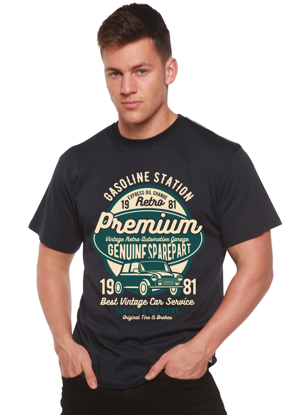 Premium Garage Spun Bamboo® Men's Bamboo Viscose/Organic Cotton Short Sleeve Graphic T-Shirt - The7Letter