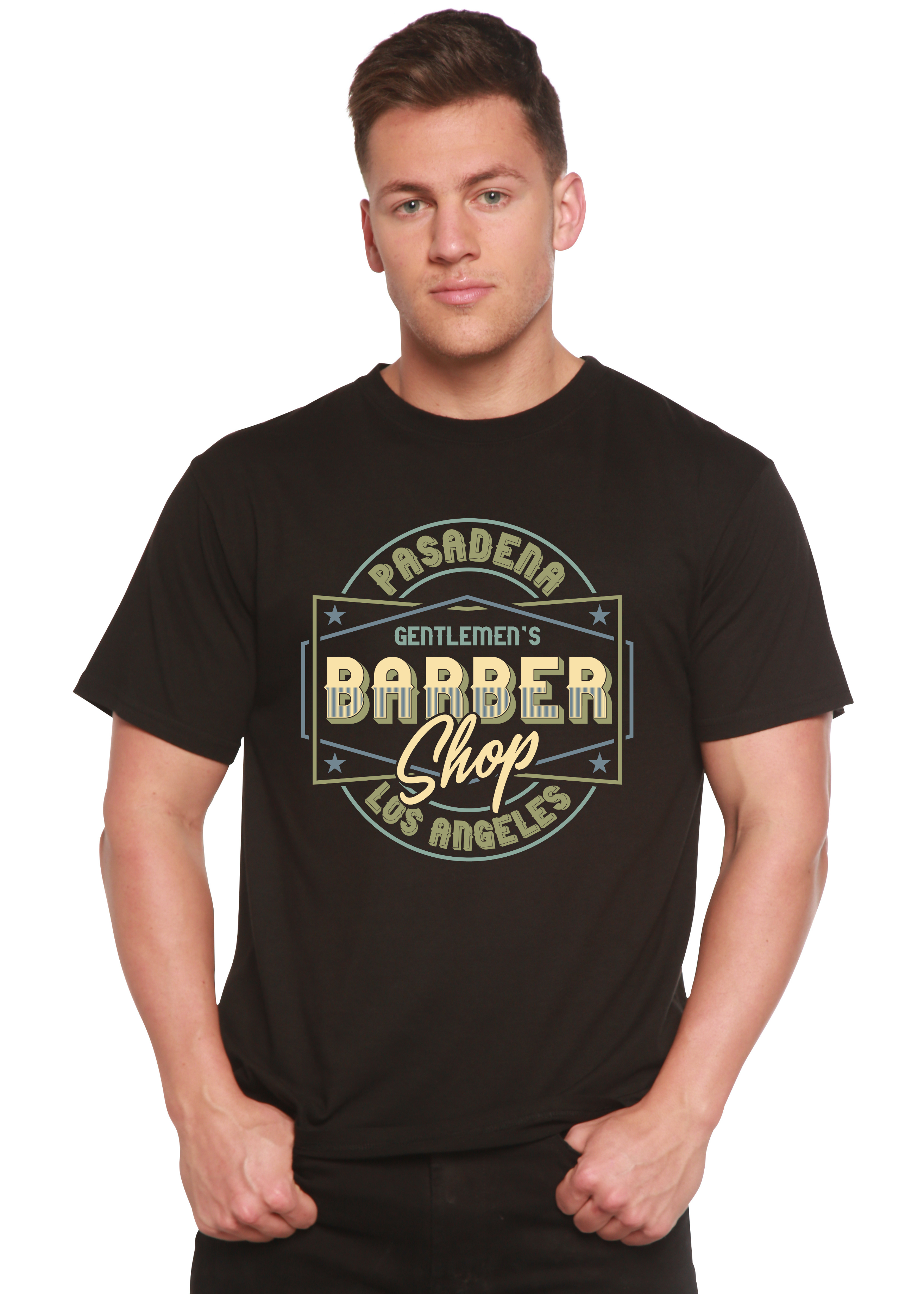 Gentlement's Barber Shop Men's Bamboo Viscose/Organic Cotton Short Sleeve Graphic T-Shirt - The7Letter