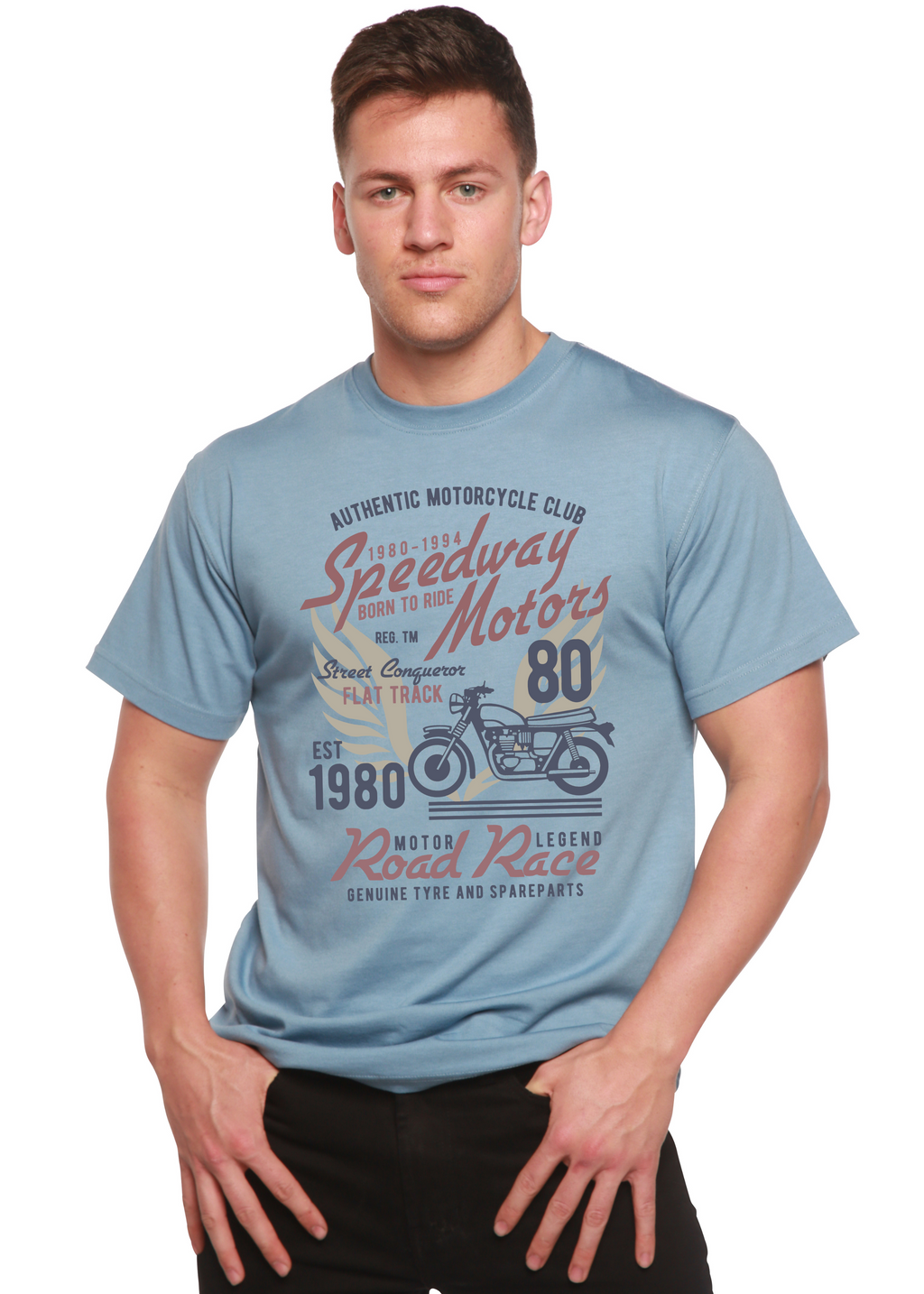 Speedway Motor Spun Bamboo® Men's Bamboo Viscose/Organic Cotton Short Sleeve Graphic T-Shirt - The7Letter
