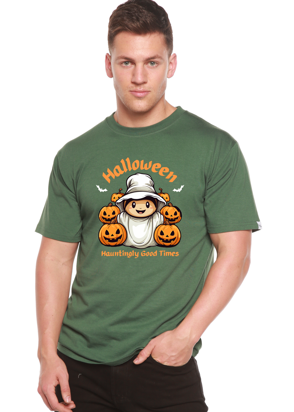 Halloween Hauntingly Good Times Day Men's Bamboo Viscose/Organic Cotton Short Sleeve Graphic T-Shirt - The7Letter