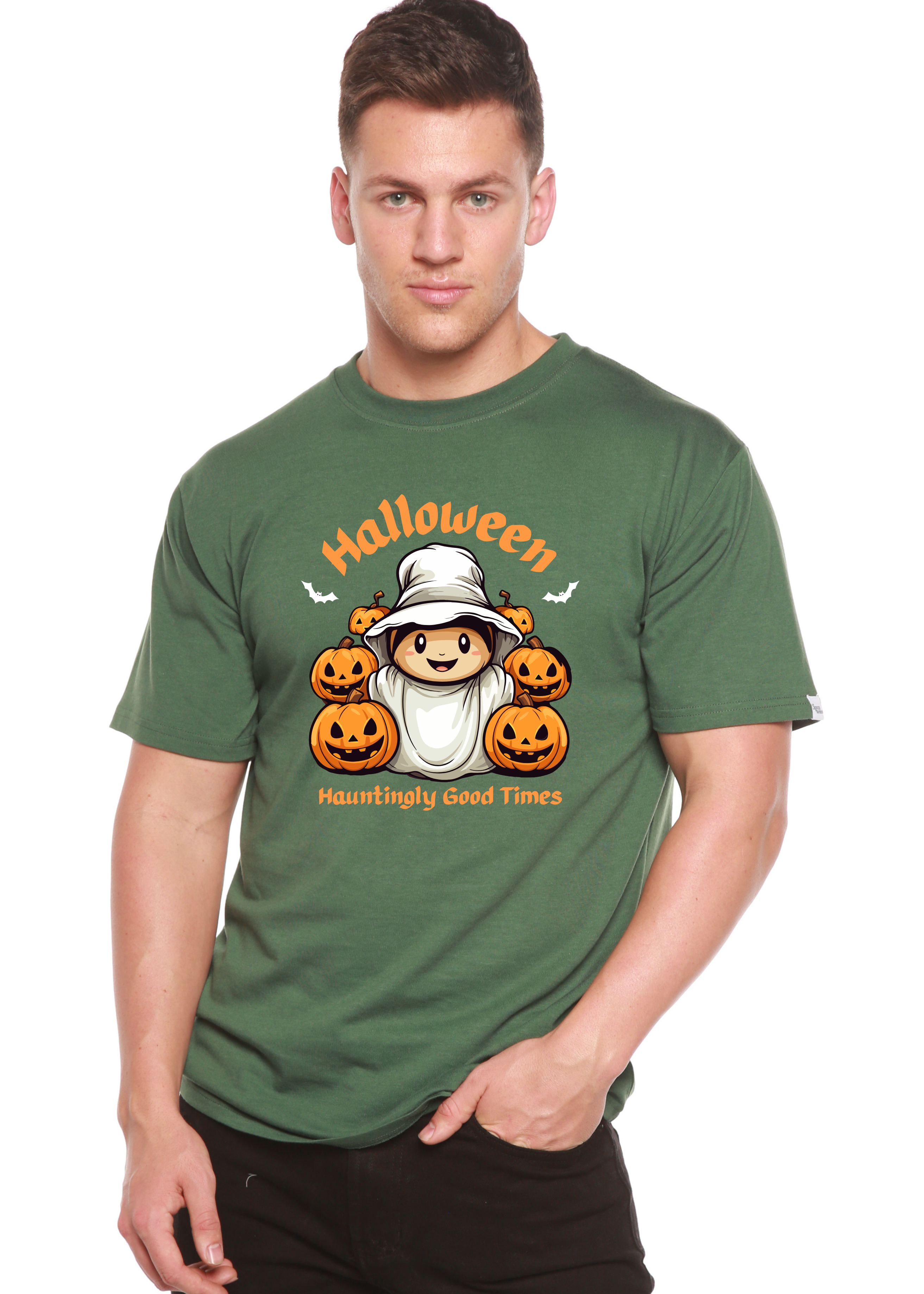 Halloween Hauntingly Good Times Day Men's Bamboo Viscose/Organic Cotton Short Sleeve Graphic T-Shirt - The7Letter