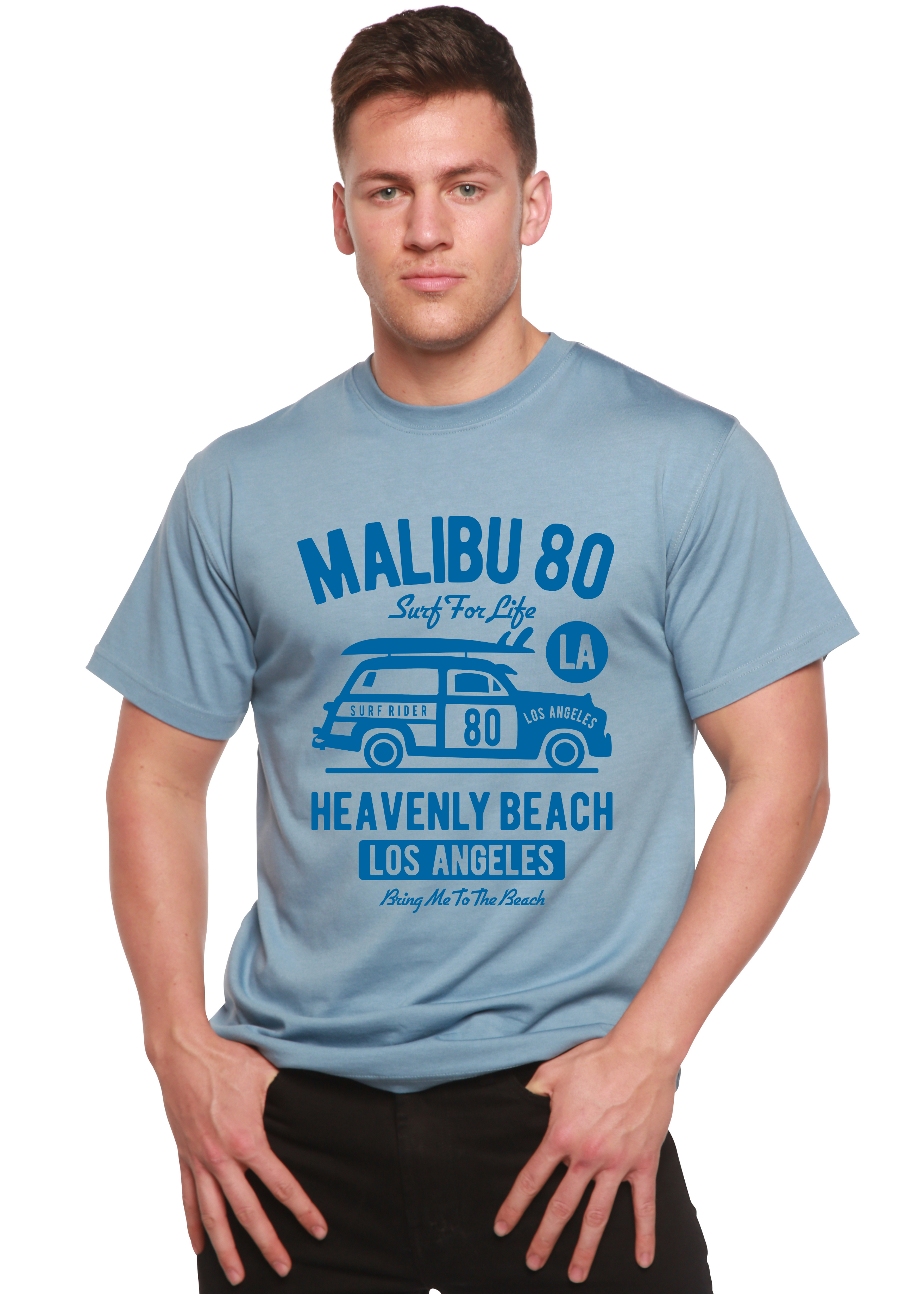 Malibu 80 Men's Bamboo Viscose/Organic Cotton Short Sleeve Graphic T-Shirt - The7Letter