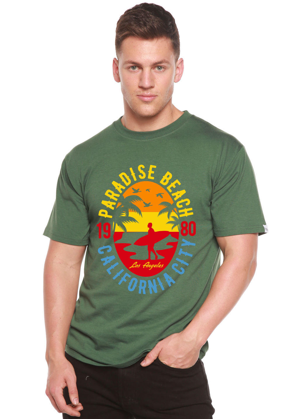 Sunshine Paradise Spun Bamboo® Men's Bamboo Viscose/Organic Cotton Short Sleeve Graphic T-Shirt - The7Letter