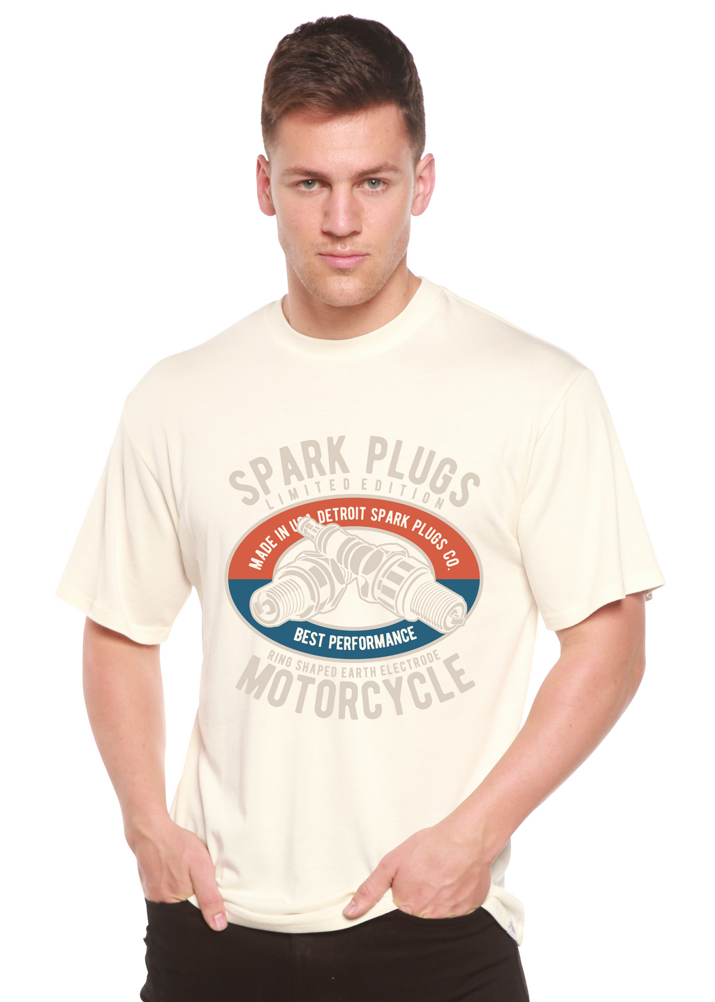 Spark Plugs Spun Bamboo® Men's Bamboo Viscose/Organic Cotton Short Sleeve Graphic T-Shirt - The7Letter
