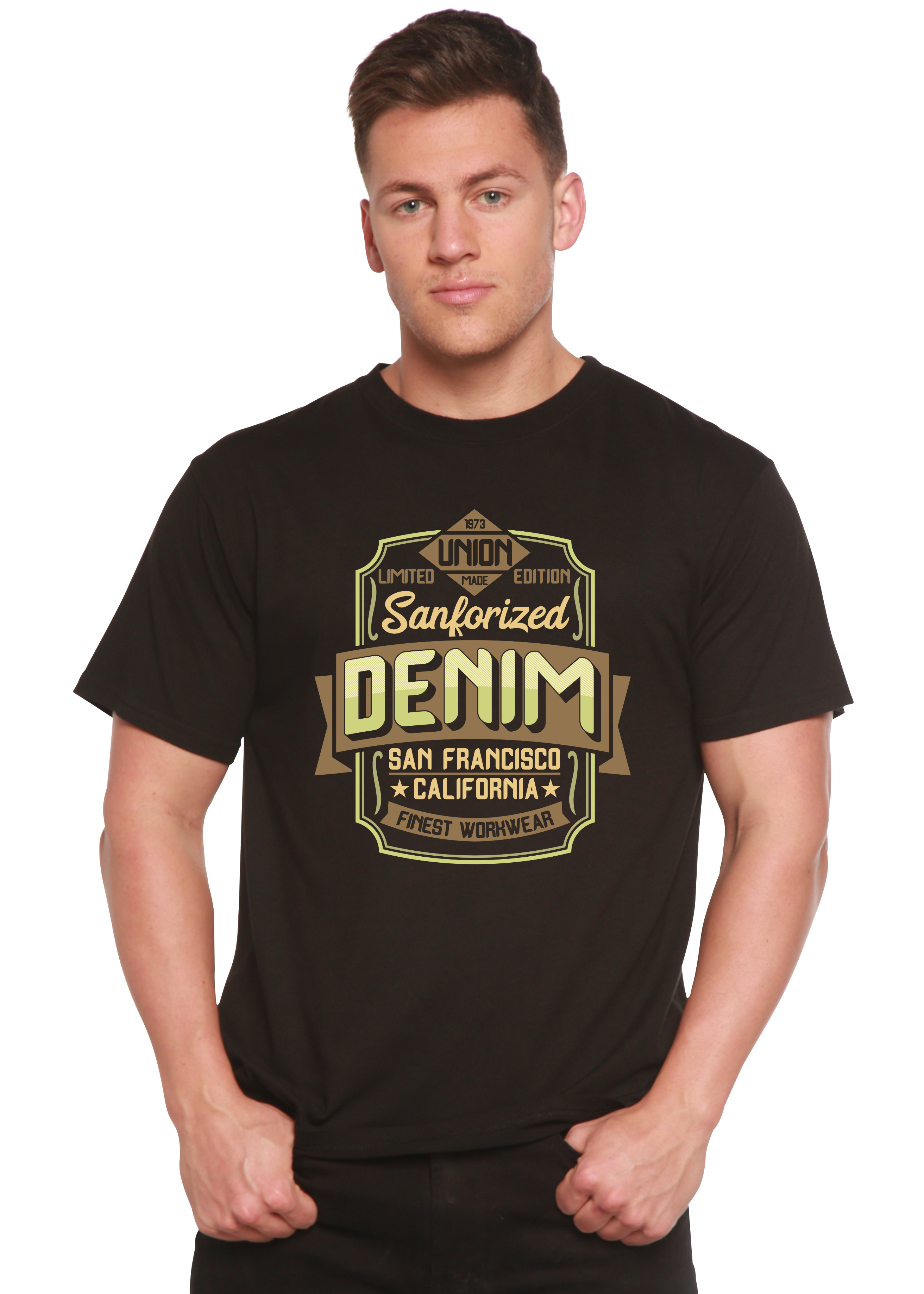 Sanforized Denim Men's Bamboo Viscose/Organic Cotton Short Sleeve Graphic T-Shirt - The7Letter