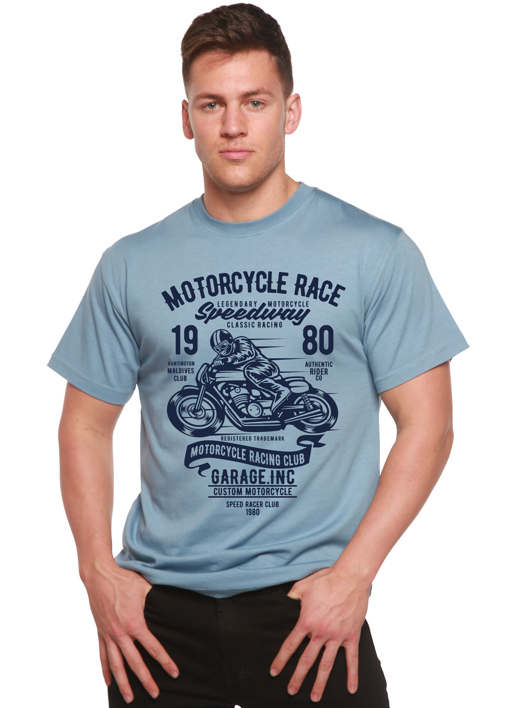 Motorcycles Race Men's Bamboo Viscose/Organic Cotton Short Sleeve Graphic T-Shirt - The7Letter