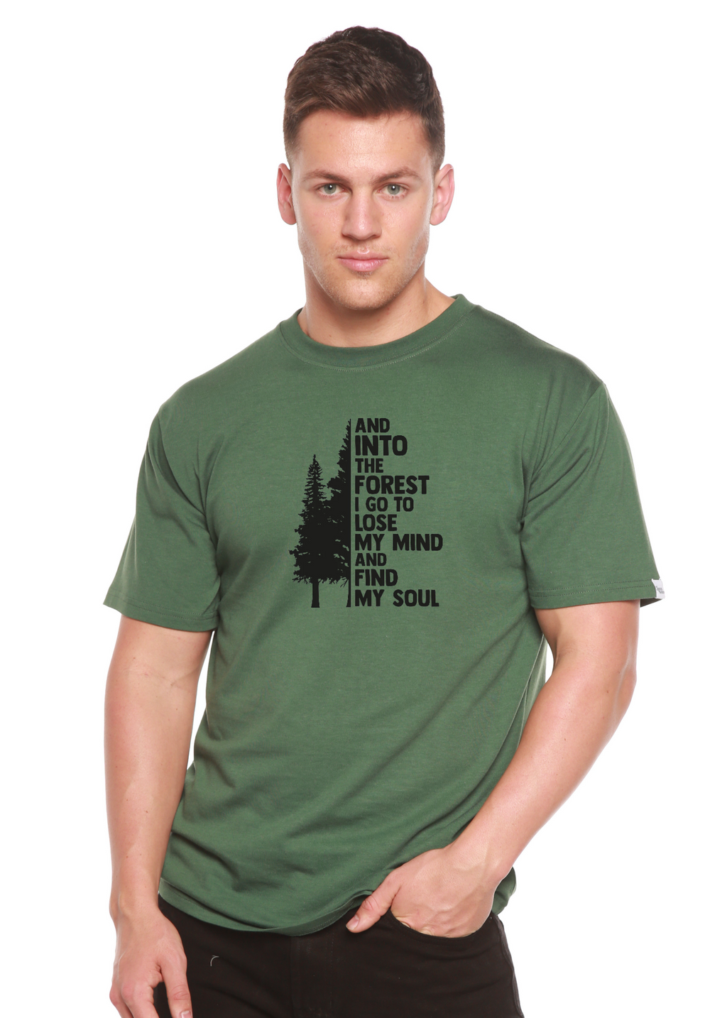 And Into The Forest I Go Men's Bamboo Viscose/Organic Cotton Short Sleeve Graphic T-Shirt - The7Letter