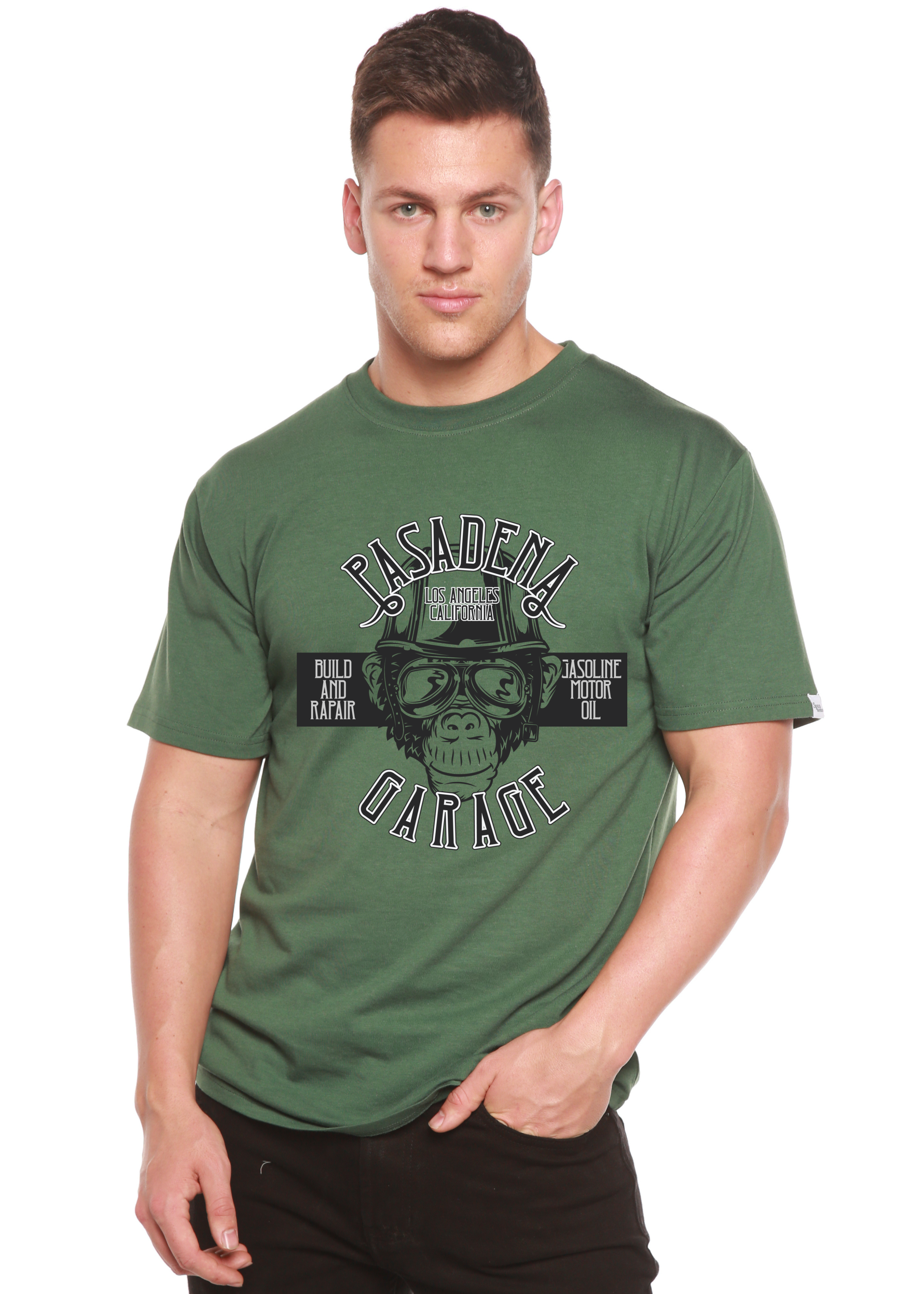 Pasadena Garage Men's Bamboo Viscose/Organic Cotton Short Sleeve Graphic T-Shirt - The7Letter