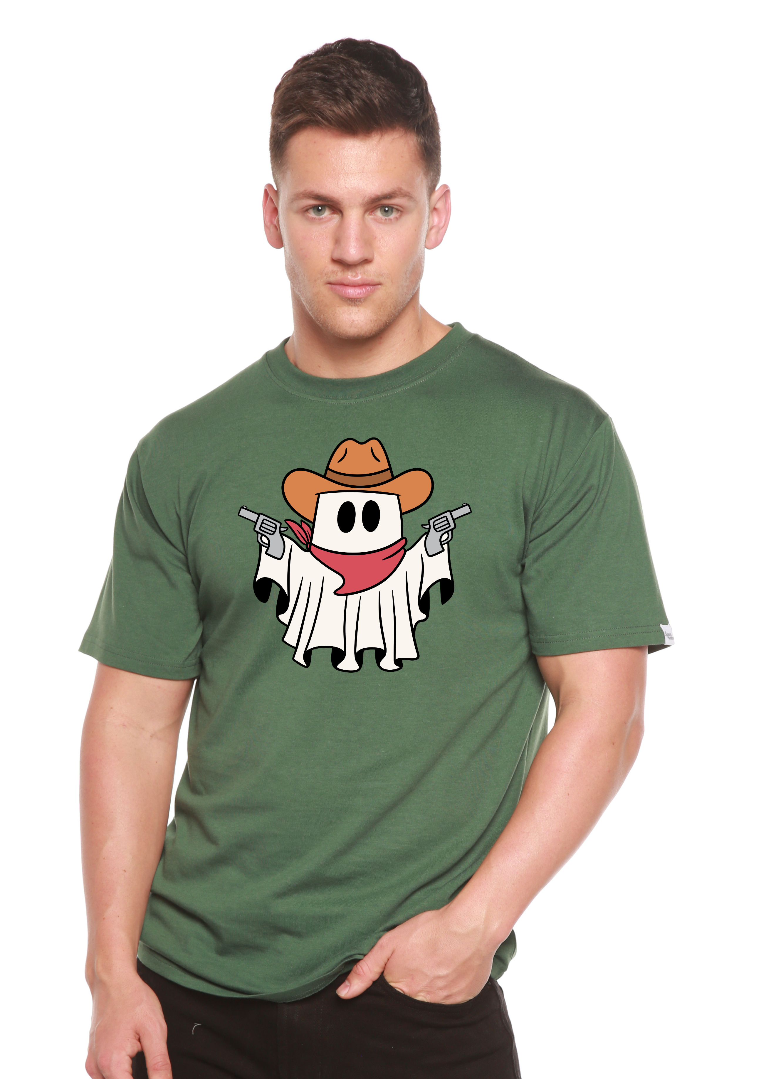 Cowboy Ghost Unisex Bamboo Viscose/Organic Cotton Short Sleeve Graphic T-Shirt - The7Letter