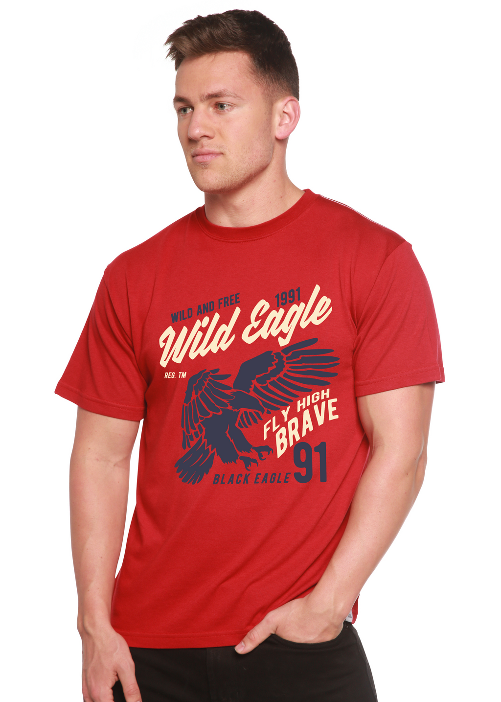 Wild Eagle Spun Bamboo® Men's Bamboo Viscose/Organic Cotton Short Sleeve Graphic T-Shirt - The7Letter