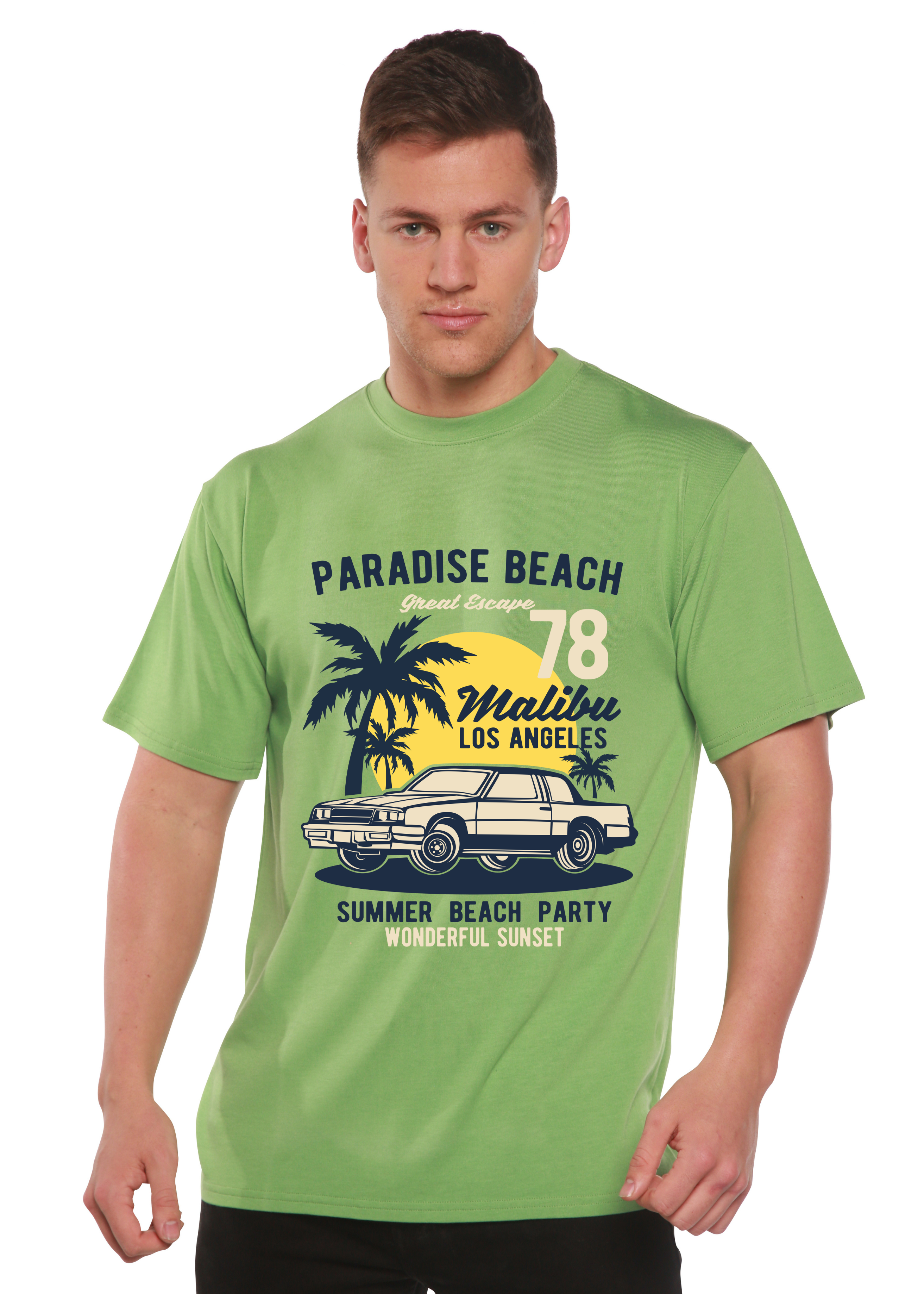 Paradise Beach Spun Bamboo® Men's Bamboo Viscose/Organic Cotton Short Sleeve Graphic T-Shirt - The7Letter
