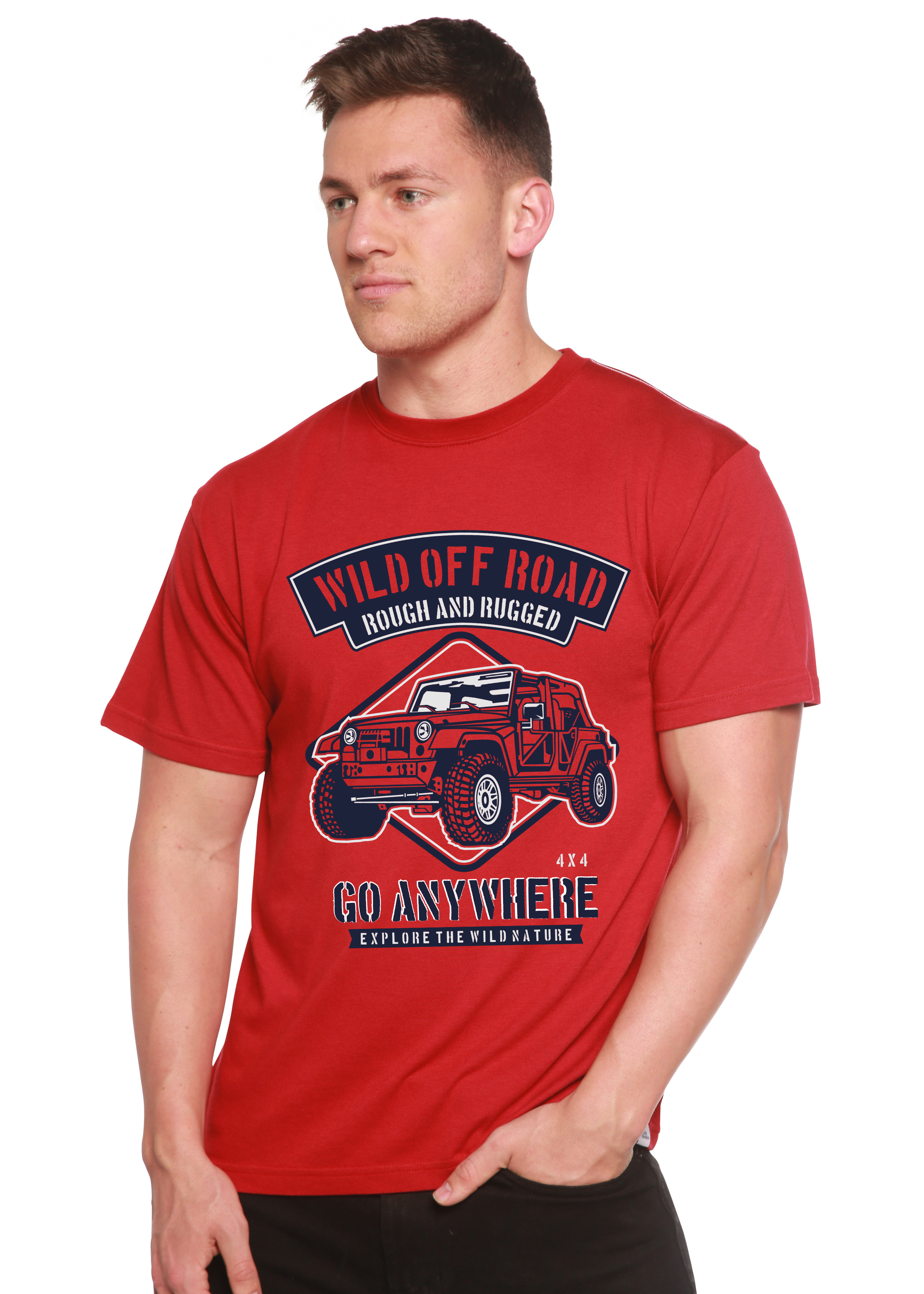 Wild Off Road Spun Bamboo® Men's Bamboo Viscose/Organic Cotton Short Sleeve Graphic T-Shirt - The7Letter
