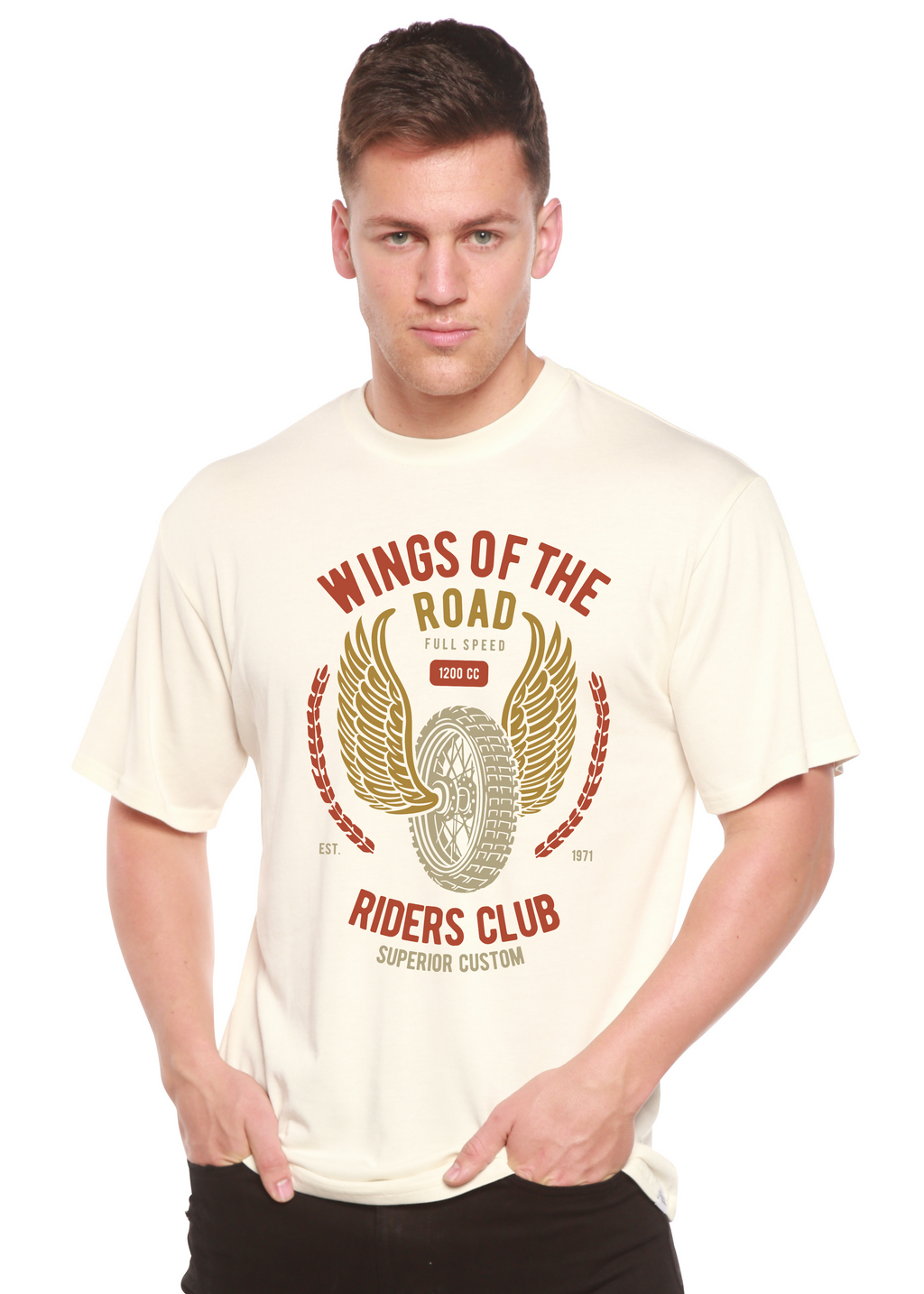 Wings Of The Road Spun Bamboo® Men's Bamboo Viscose/Organic Cotton Short Sleeve Graphic T-Shirt - The7Letter