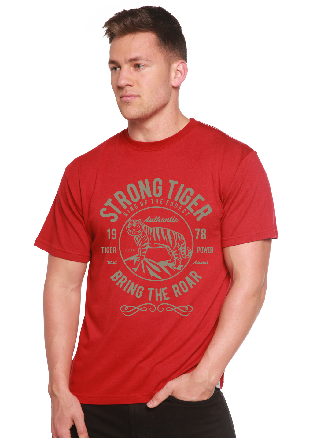 Strong Tiger Spun Bamboo® Men's Bamboo Viscose/Organic Cotton Short Sleeve Graphic T-Shirt - The7Letter
