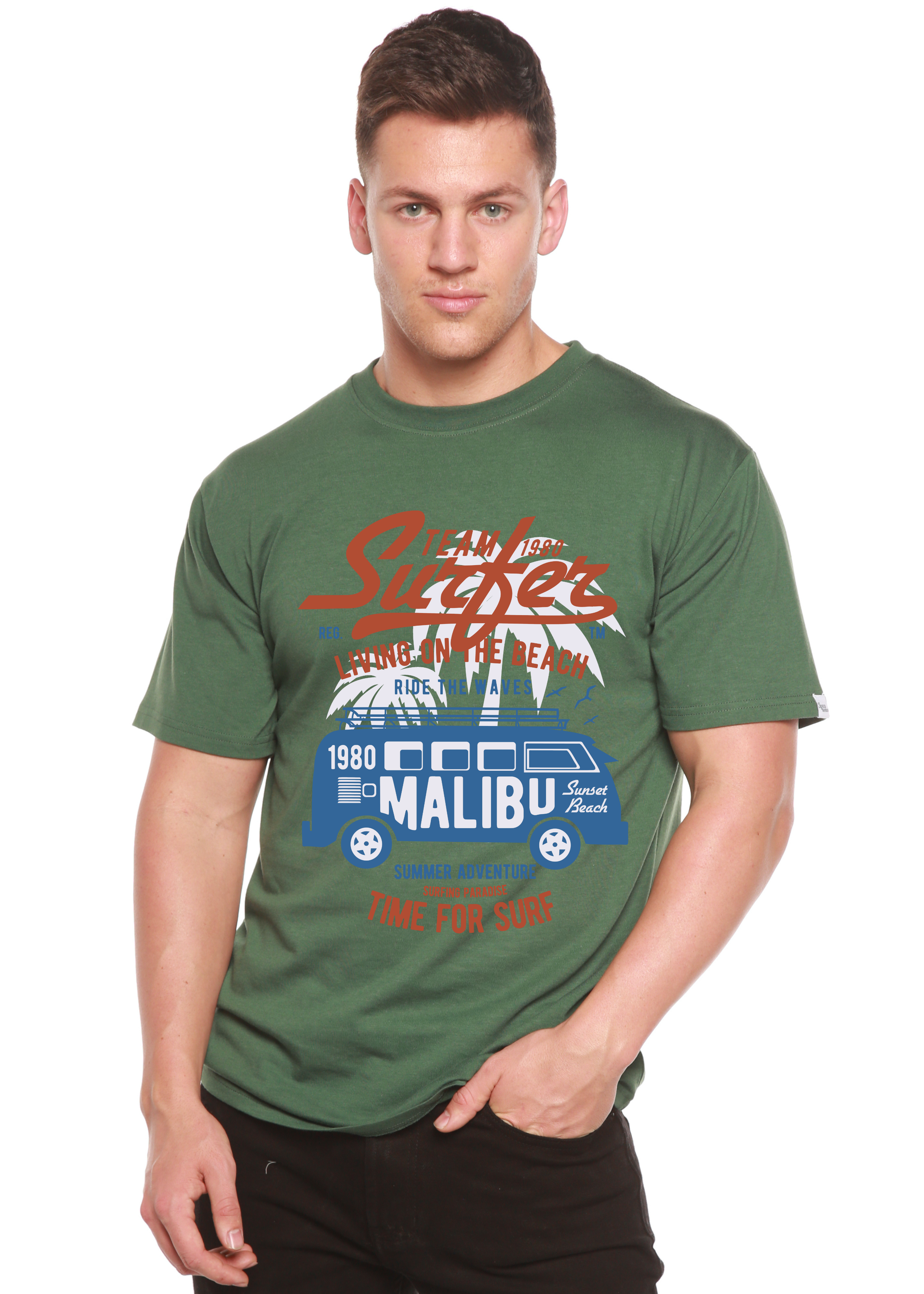 Team Surfer Spun Bamboo® Men's Bamboo Viscose/Organic Cotton Short Sleeve Graphic T-Shirt - The7Letter