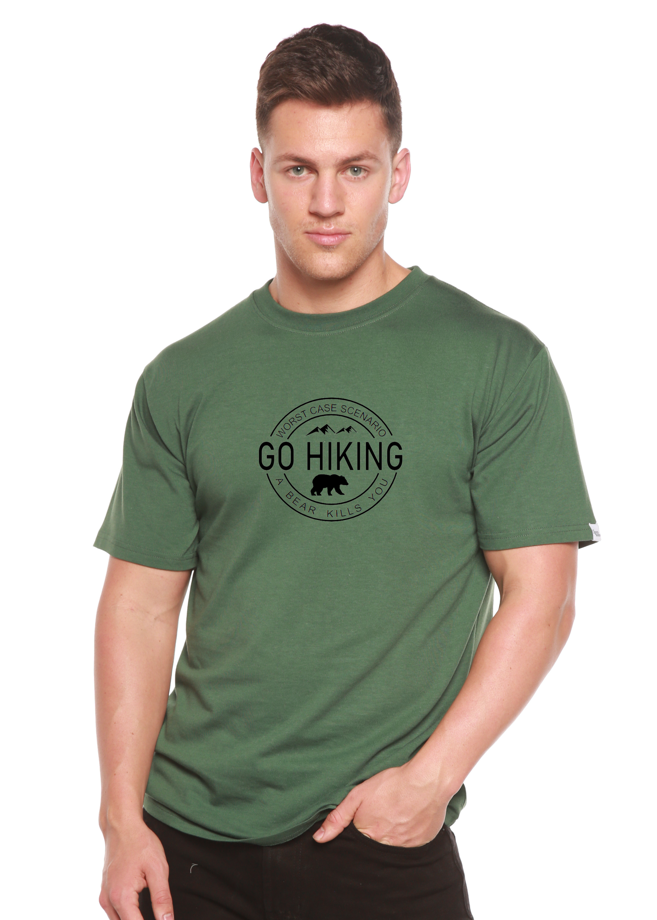 Go Hiking Men's Bamboo Viscose/Organic Cotton Short Sleeve Graphic T-Shirt - The7Letter